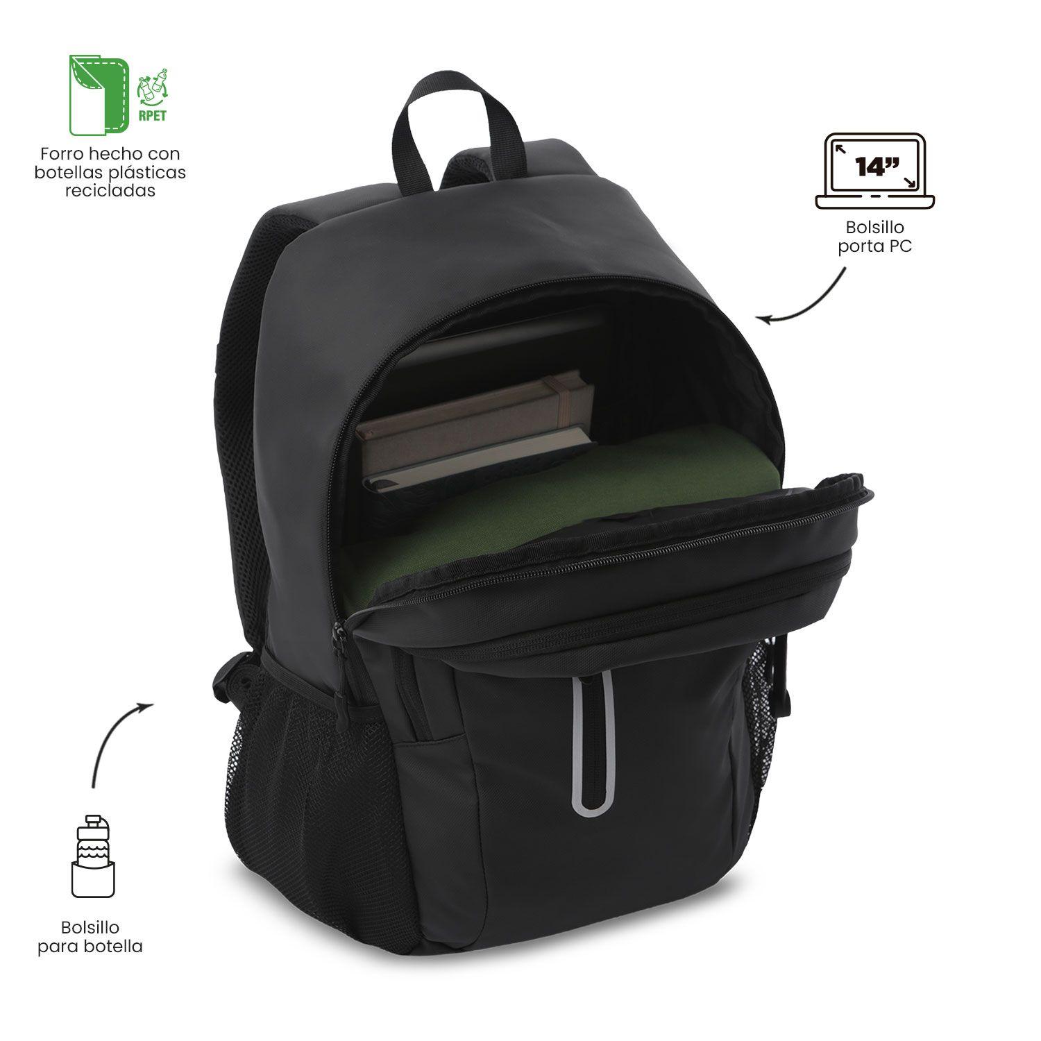Mochila Universitaria Sprint Porta PC 14" Negro Hombre-4