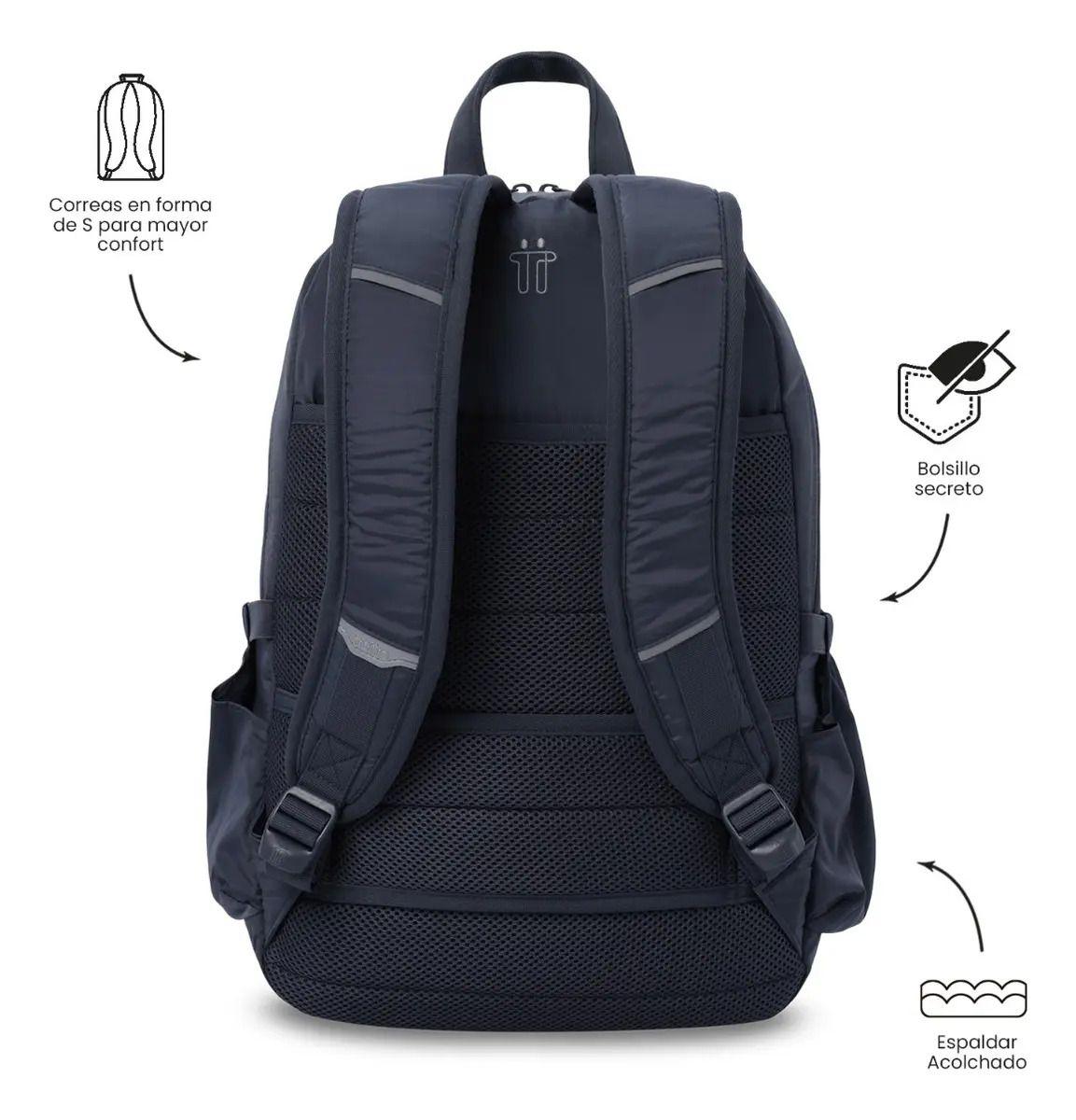 Mochila Universitario Porta Pc 14  Plaine 2.0 Azul Unisex-3