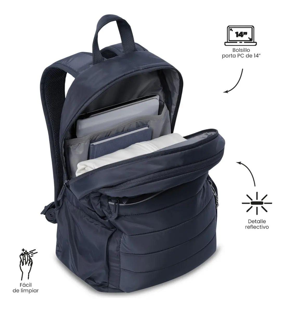 Mochila Universitario Porta Pc 14  Plaine 2.0 Azul Unisex-4