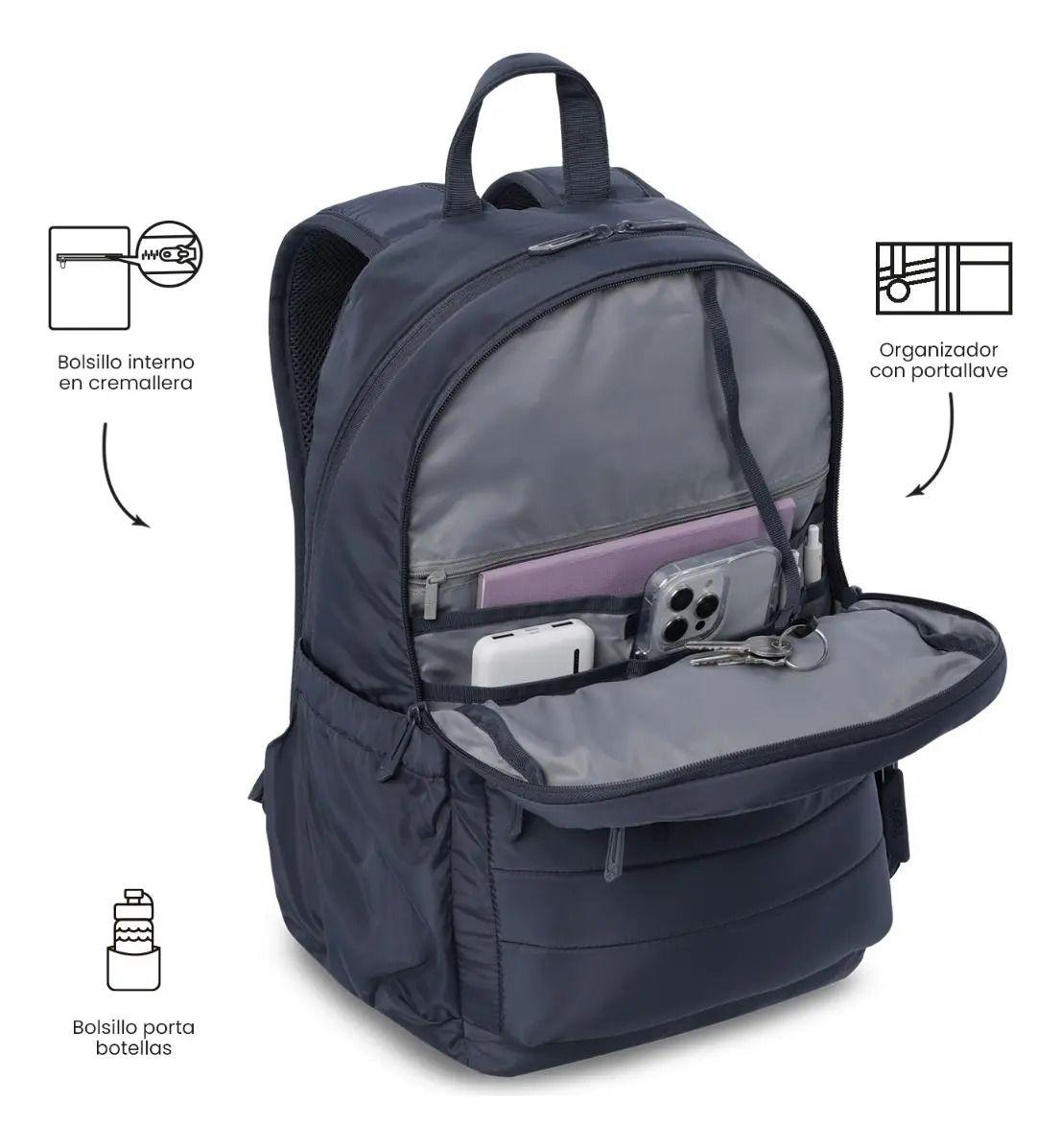 Mochila Universitario Porta Pc 14  Plaine 2.0 Azul Unisex-5