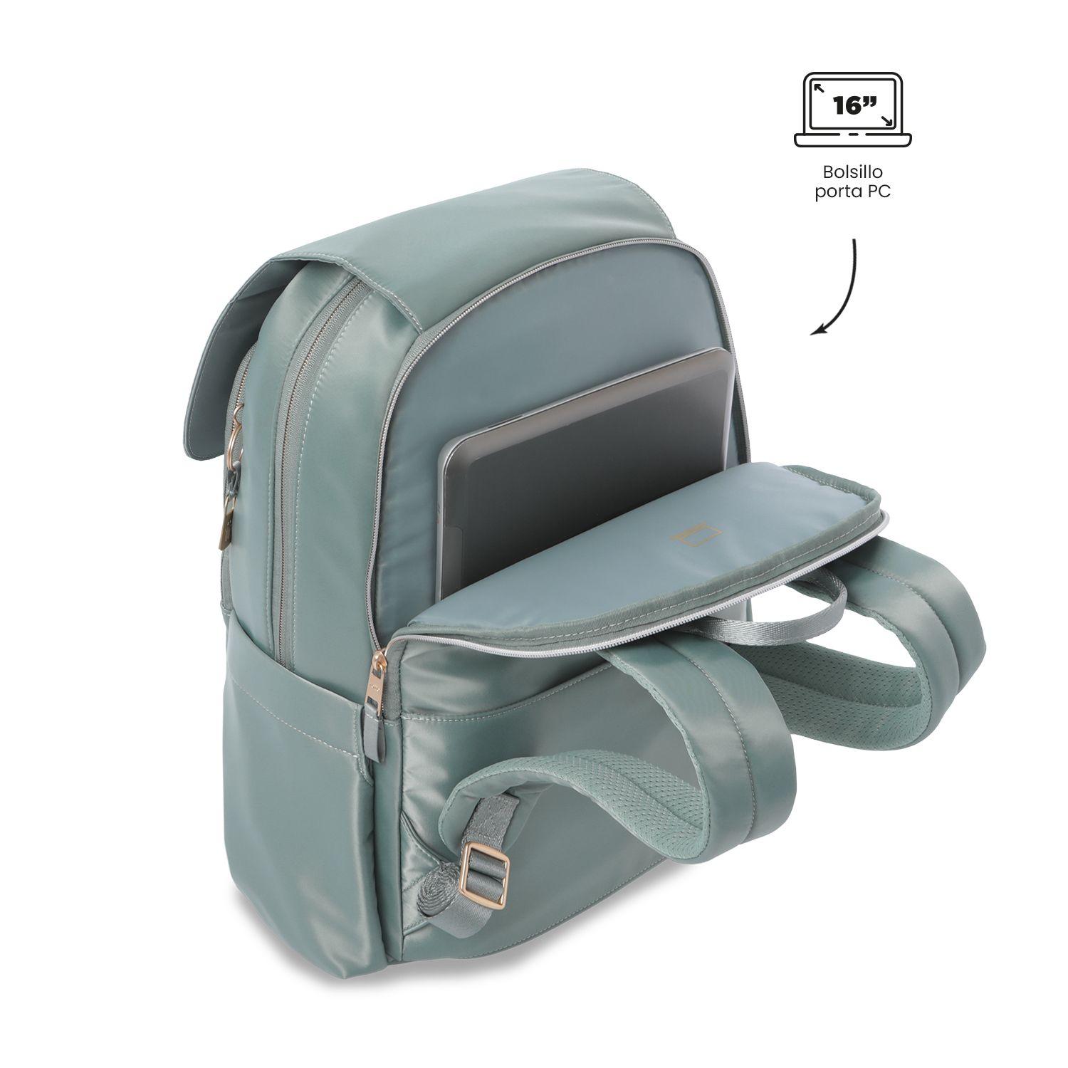 Mochila Ejecutivo Porta PC 16" Bel 2.0 Verde Mujer-4