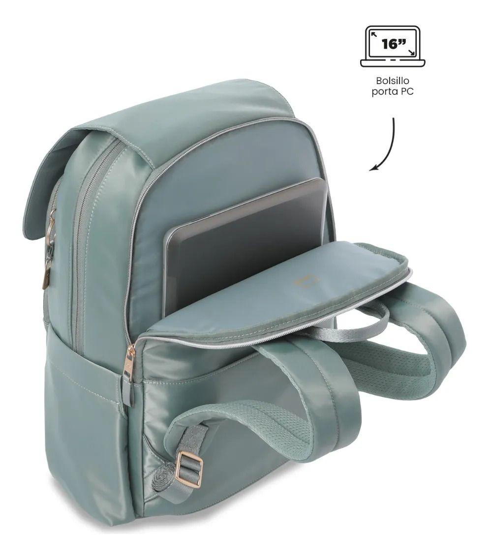 Mochila Ejecutivo Porta Pc 16  Bel 2.0 Verde Mujer-4