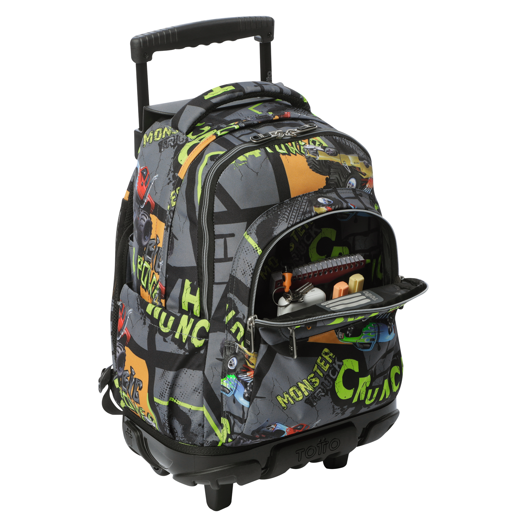 Mochila Escolar Totto Rpet Negro Con Ruedas Niño 26l-2