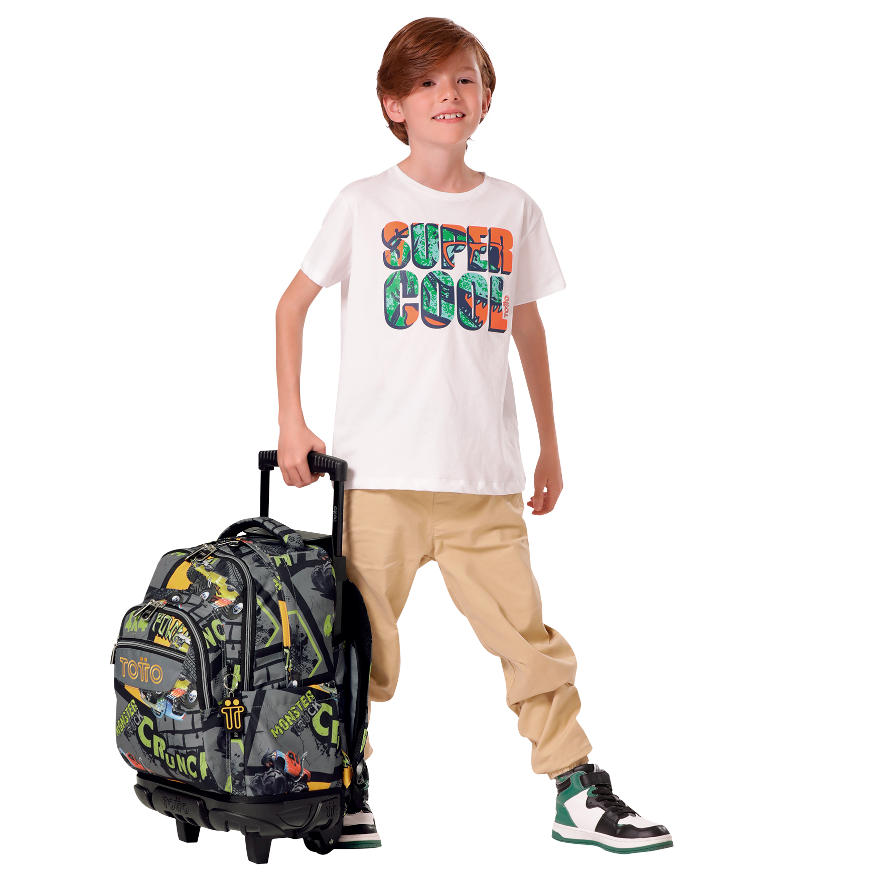 Mochila Escolar Totto Rpet Negro Con Ruedas Niño 26l-5