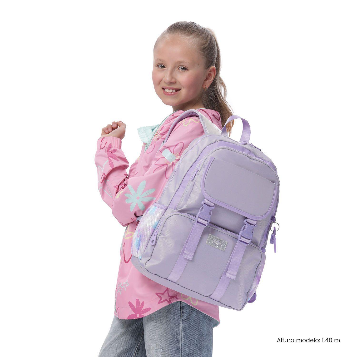 Pack Escolar Mochila Gris Mediana + Estuche Cluw Totto-2