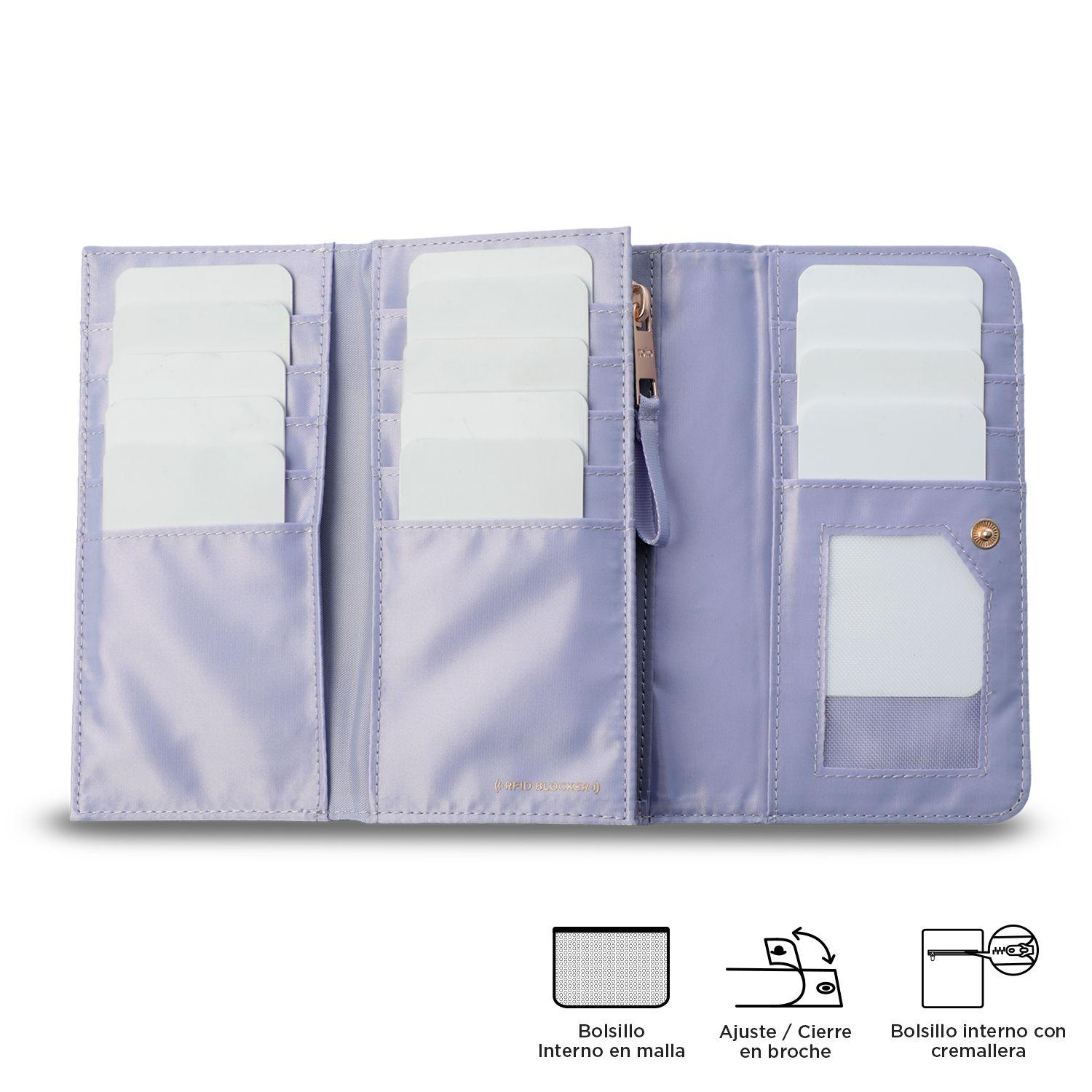 Billetera Mujer Bel Grande con RFID Blocker Morada -3