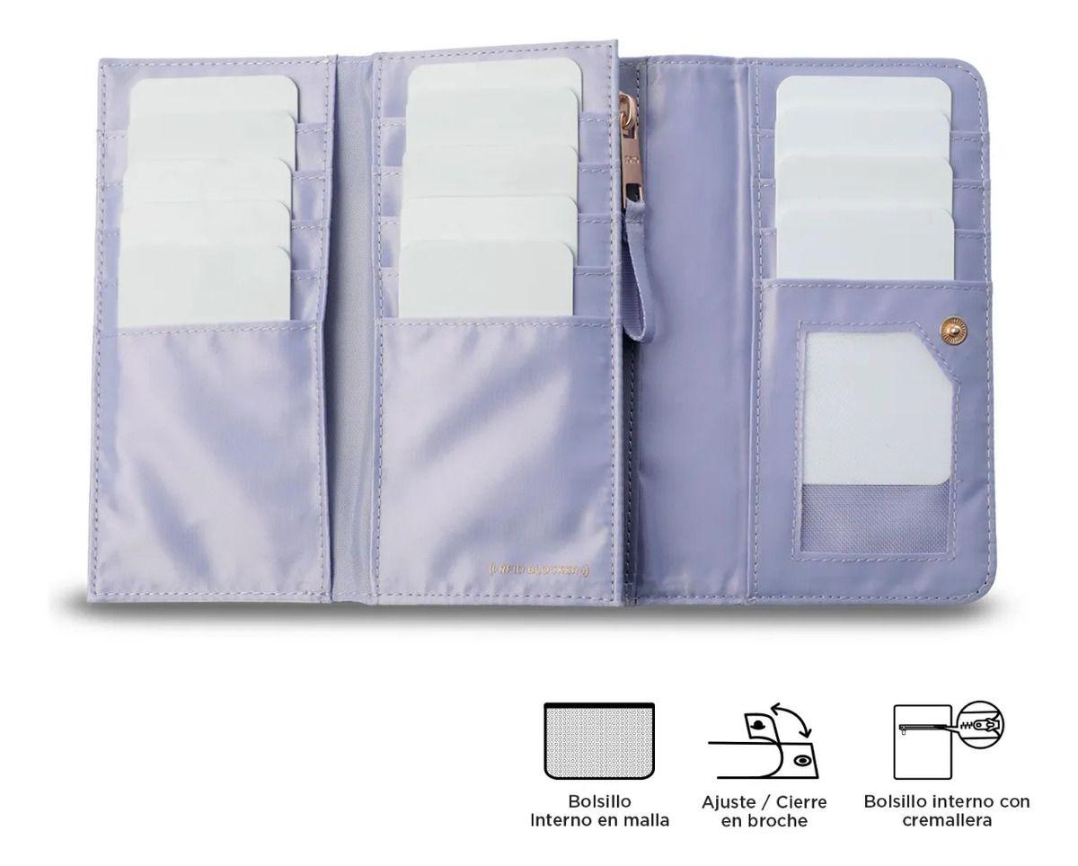 Billetera Mujer Bel Grande Con Rfid Blocker Morada-3