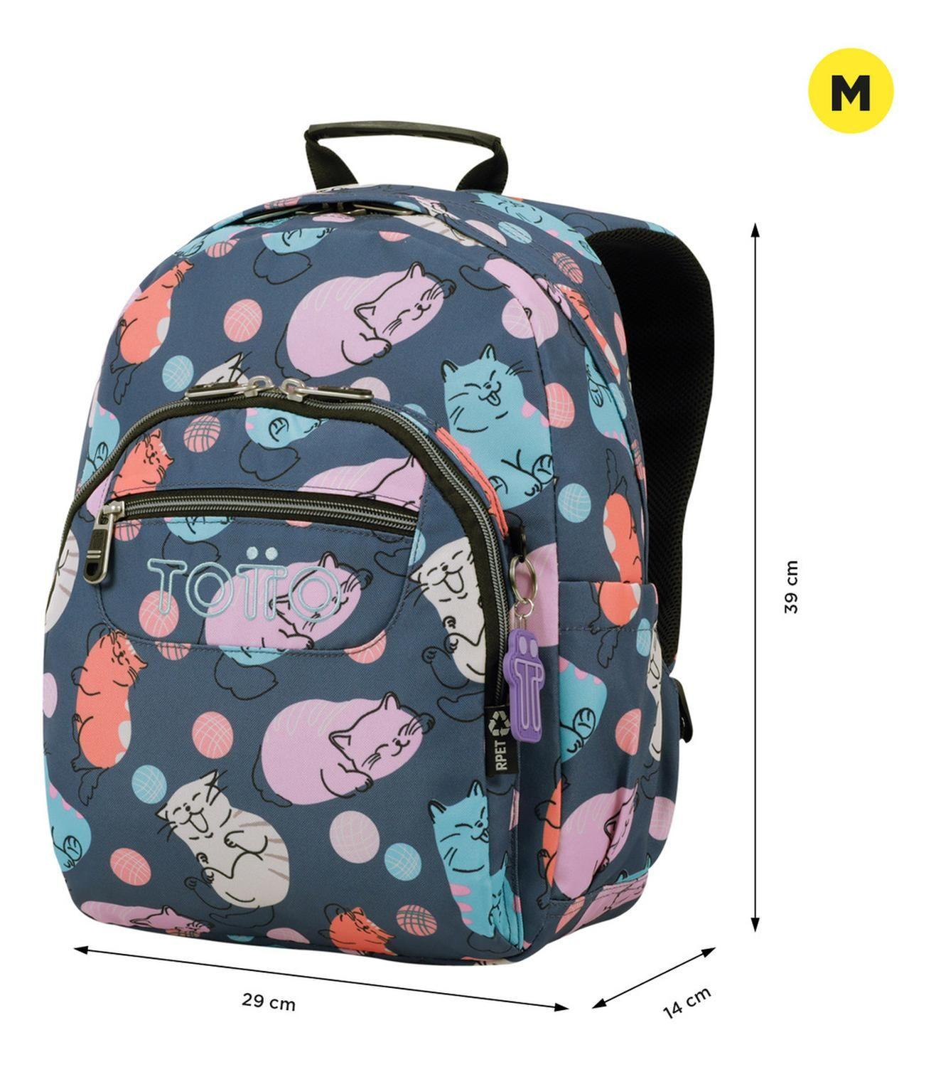 Mochila Escolar Totto Gommas Rpet Gris Missi-2