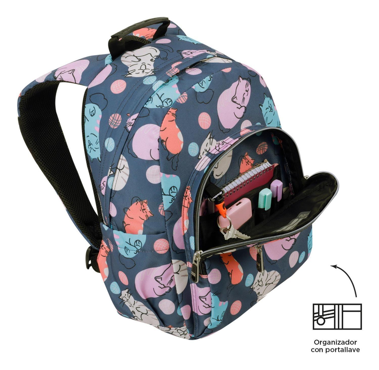 Mochila Escolar Totto Gommas Rpet Gris Missi-5