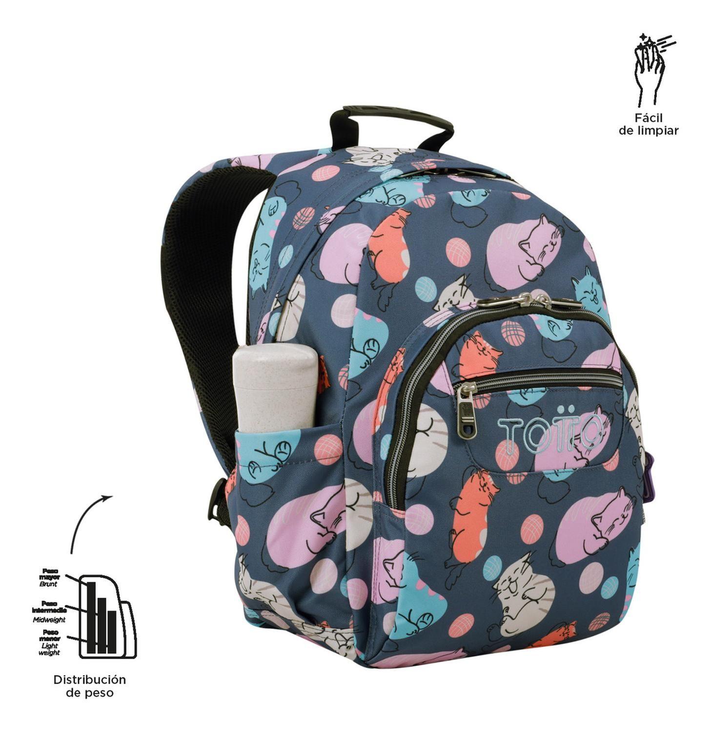 Mochila Escolar Totto Gommas Rpet Gris Missi-7