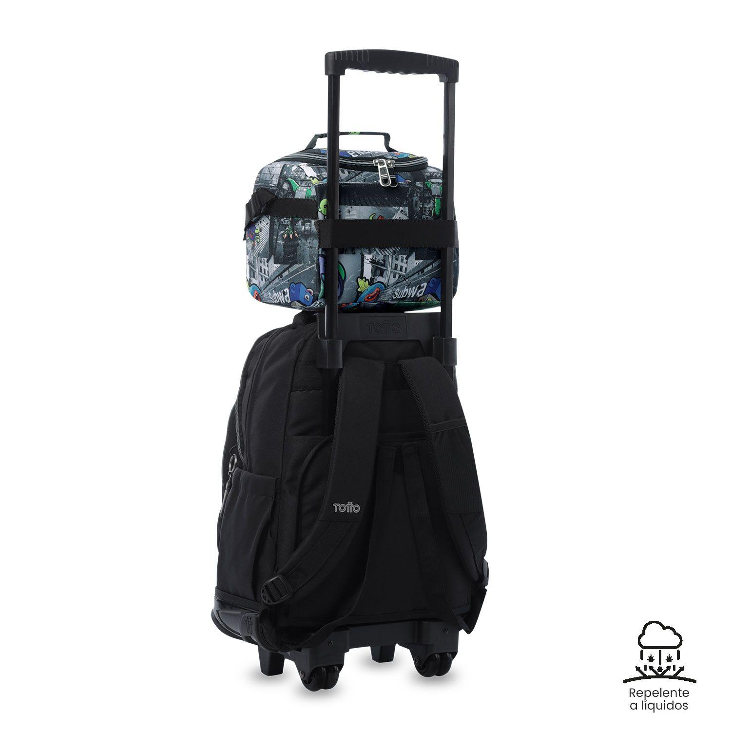 Lonchera Térmica Hombre Resaltador Grande Negra Totto-4