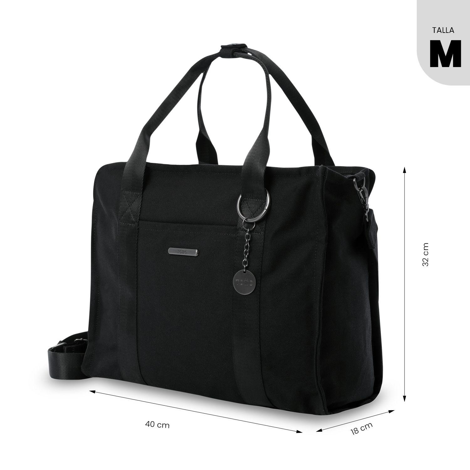Cartera Mujer Tote-Bag Porta Notebook 15.4" Negro Totto-2