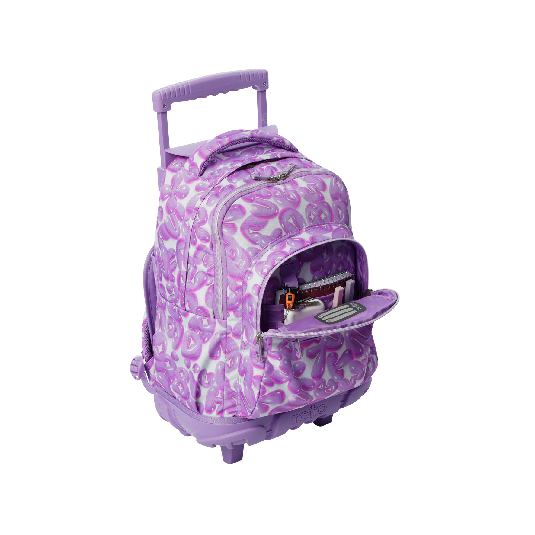 Mochila Escolar Totto Rpet Blanco Con Ruedas Niña 26l-3