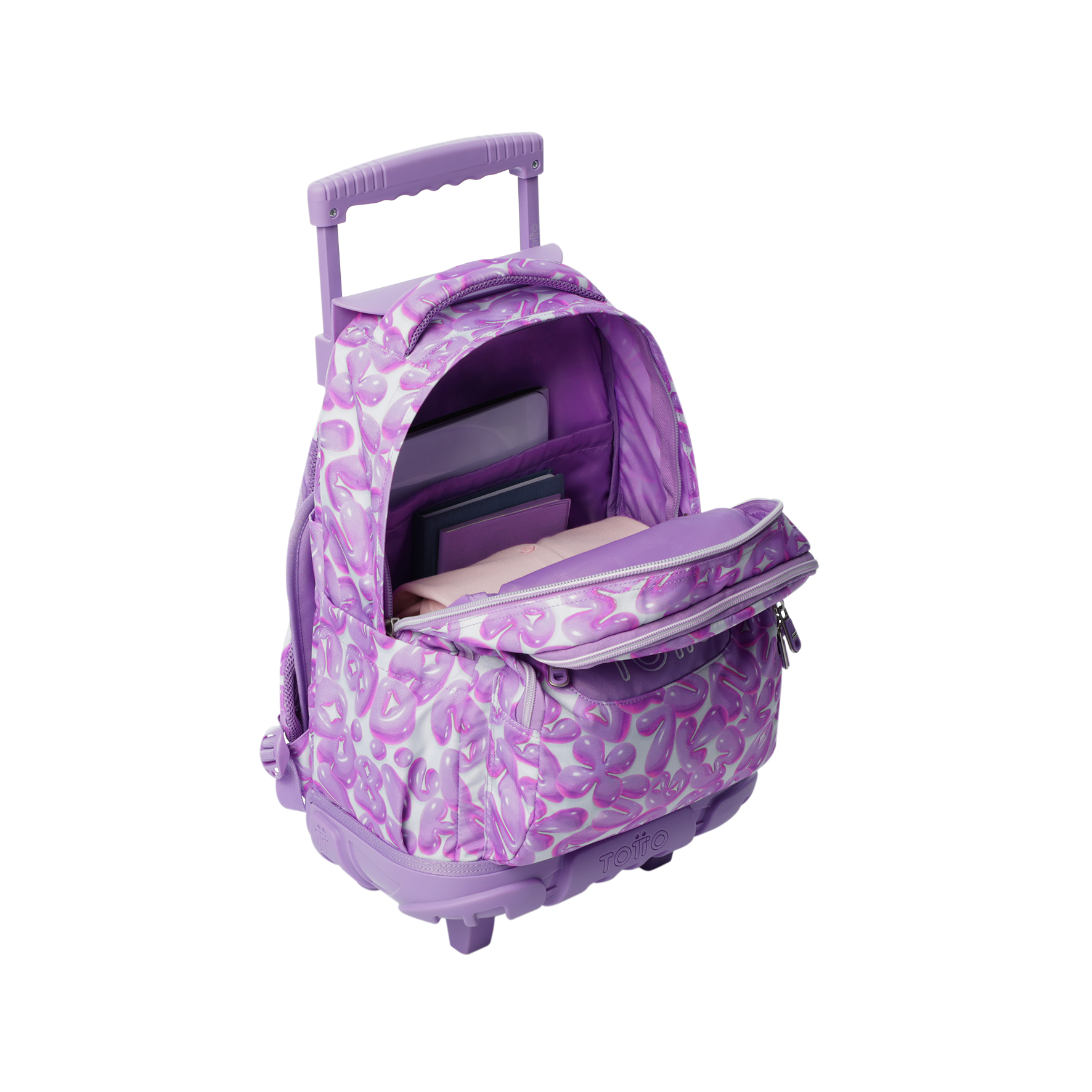 Mochila Escolar Totto Rpet Blanco Con Ruedas Niña 26l-4