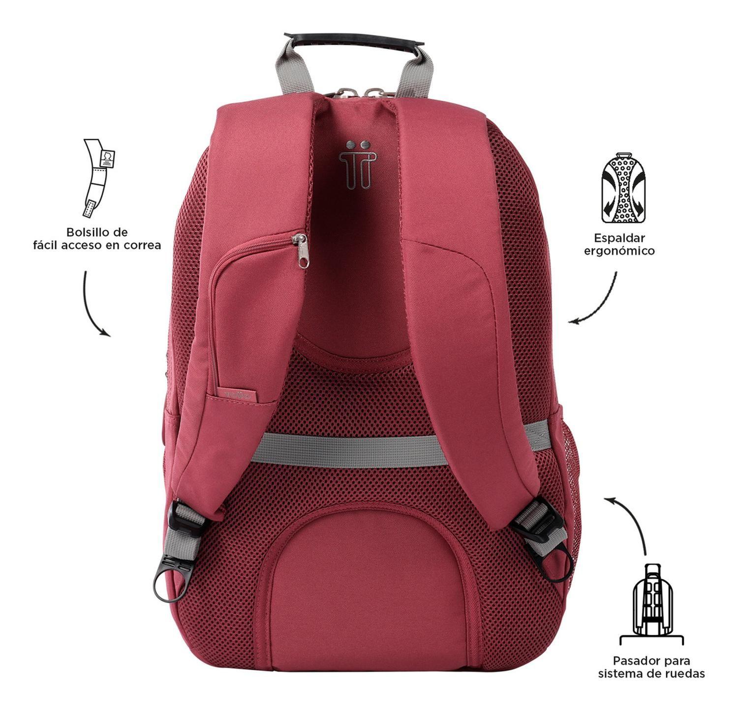 Mochila Ejecutiva Mujer Totto Krimmler Rosado Deco Rose-3