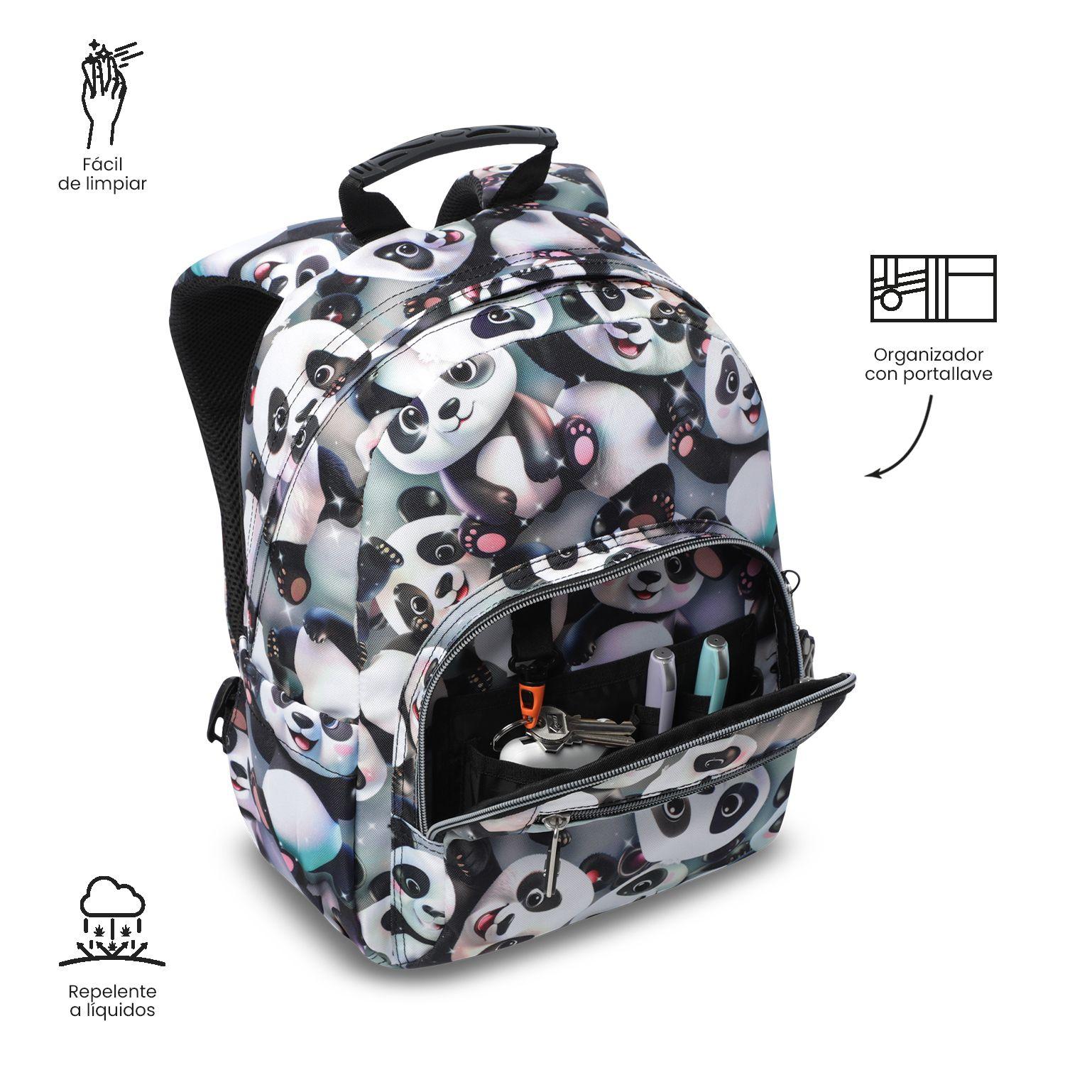 Mochila Escolar Juvenil Porta Tablet 10" Tempera Gris-5