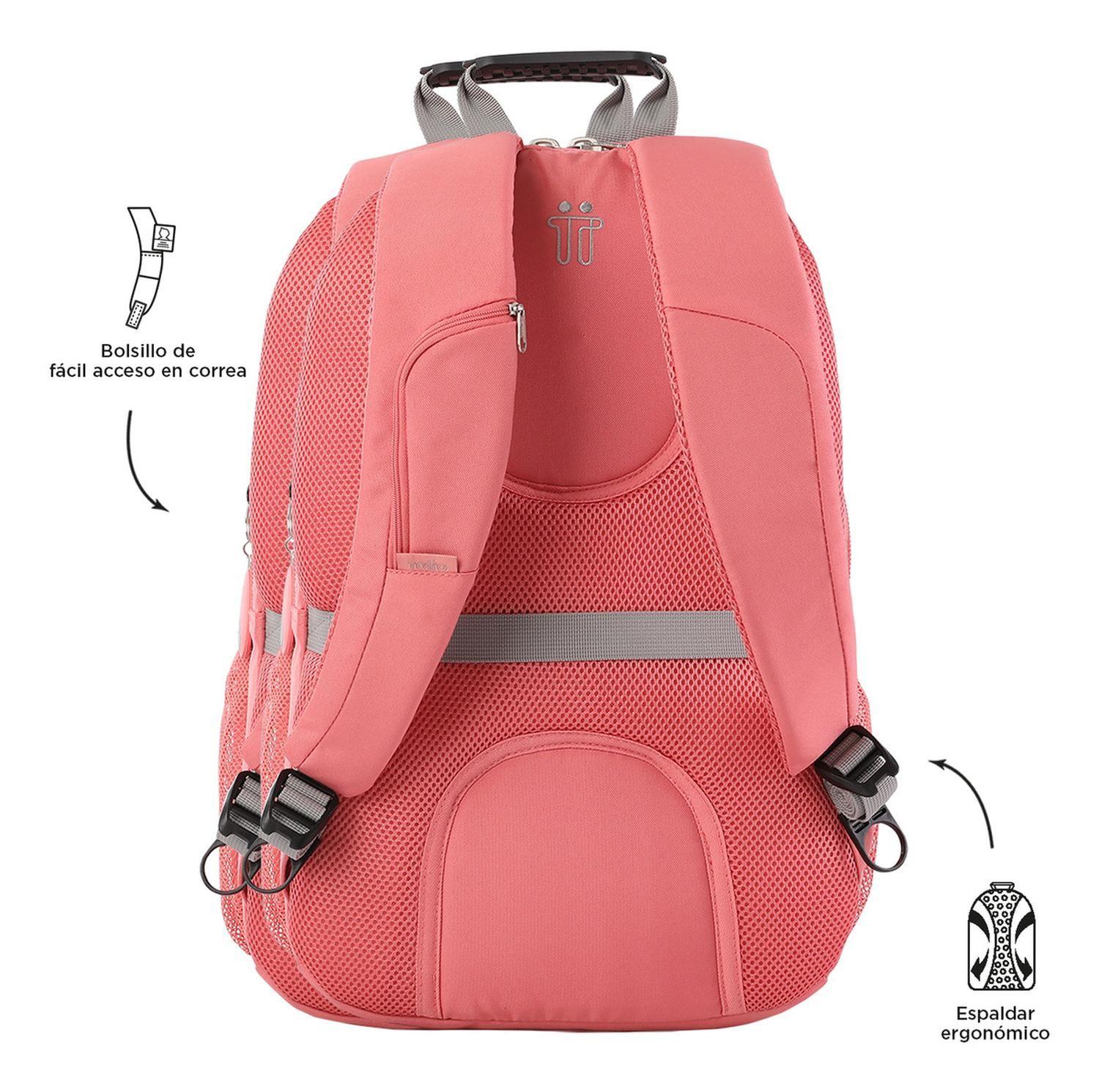 Mochila Ejecutiva Mujer Totto Krimmler Rosado Lantana-3