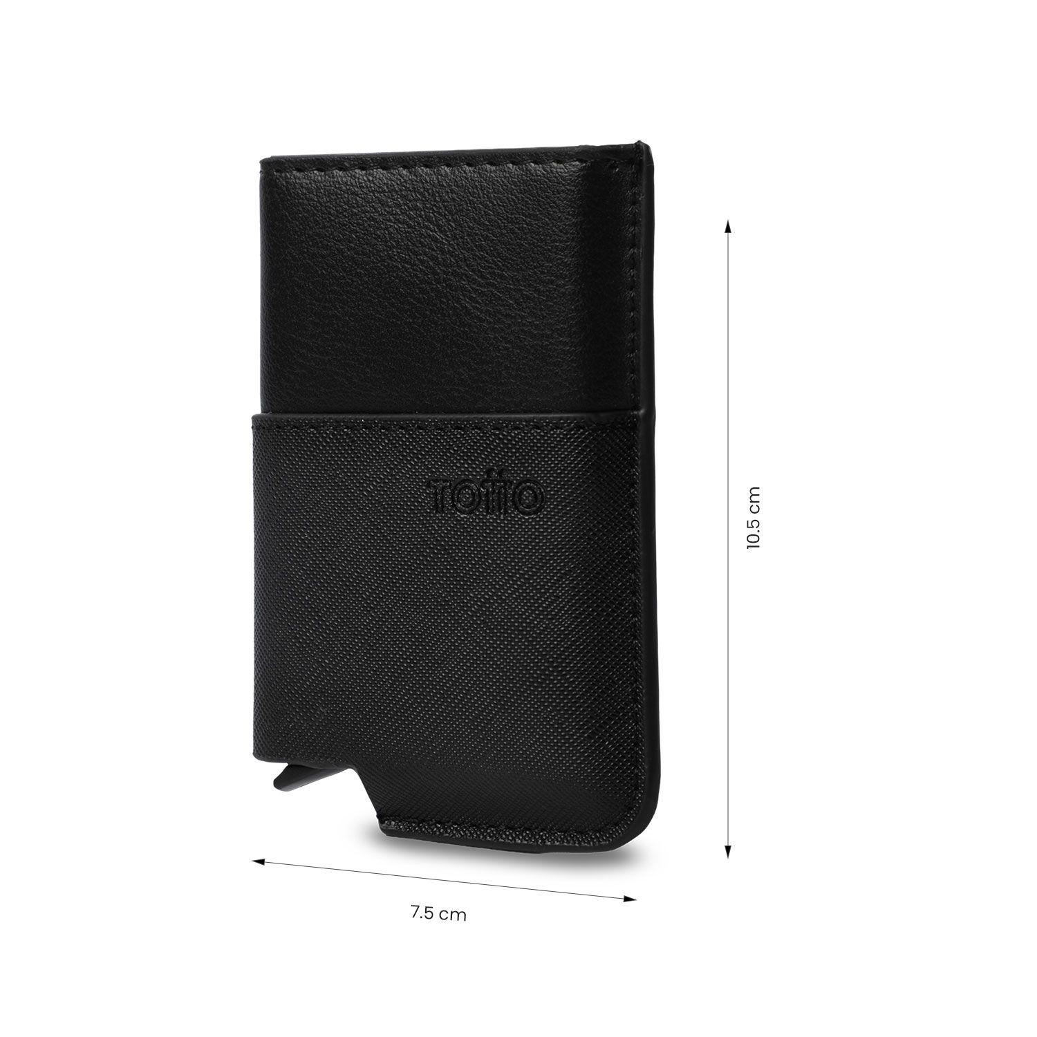 Portadocumentos Inteligente Saffiano con RFID Blocker Negro-1