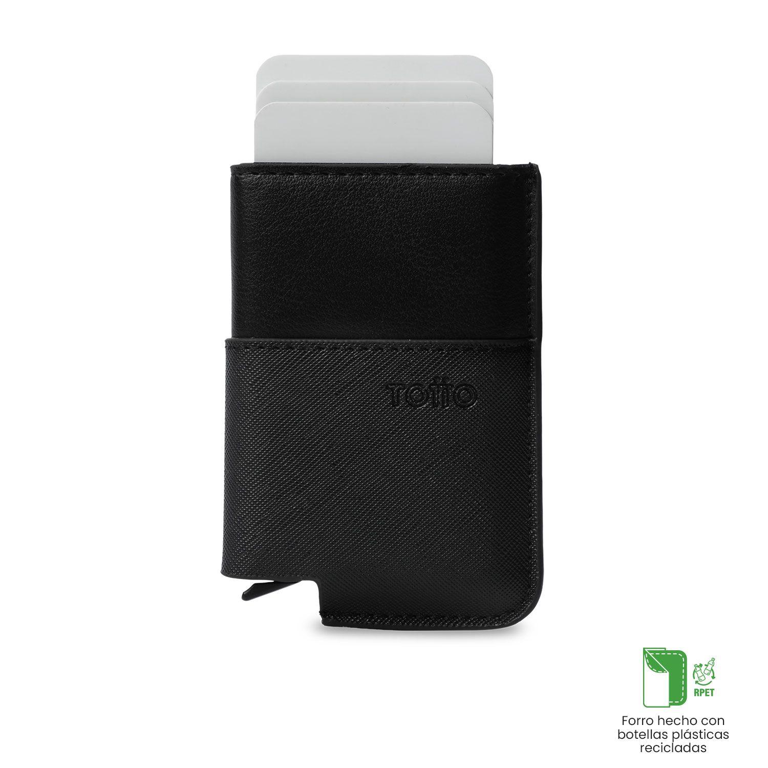 Portadocumentos Inteligente Saffiano con RFID Blocker Negro-3