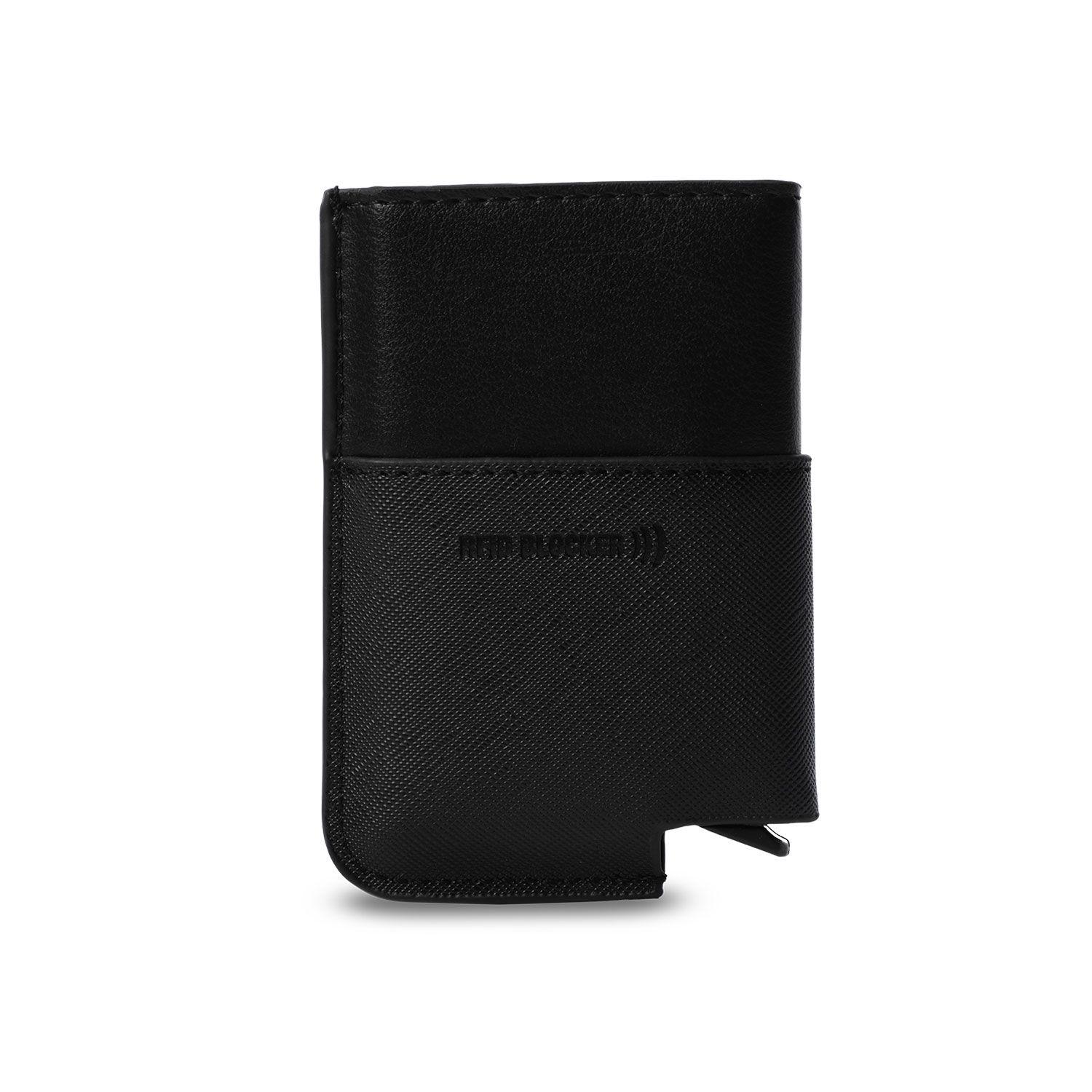 Portadocumentos Inteligente Saffiano con RFID Blocker Negro-4