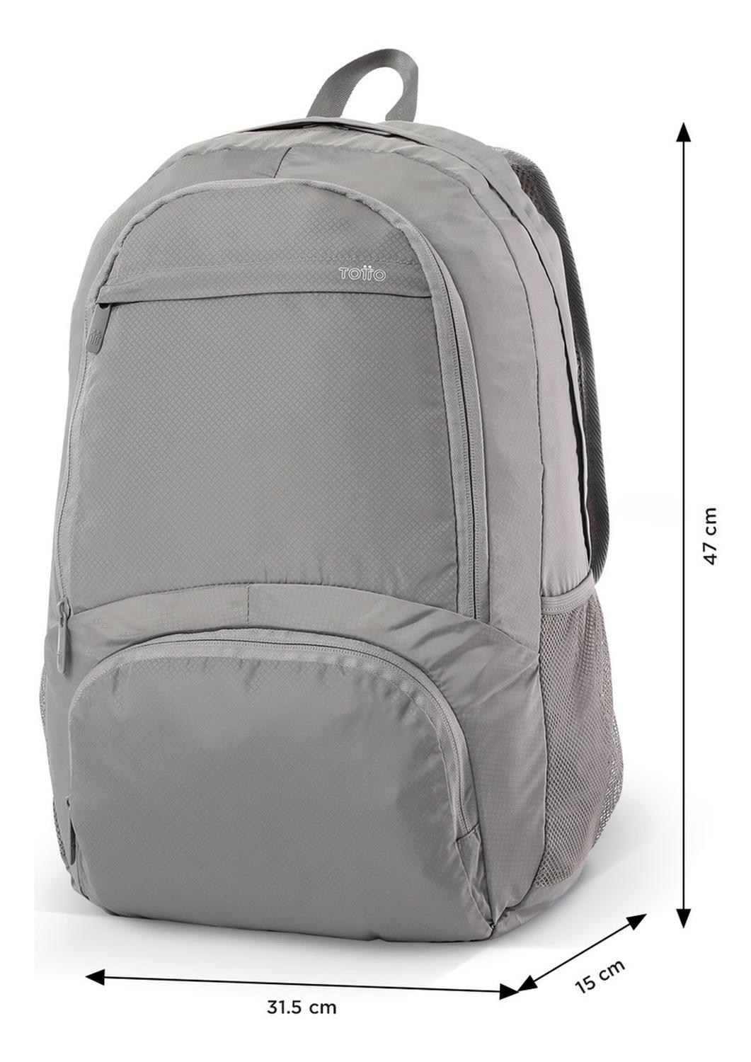Mochila De Viaje Plegable Totto Syncro L Gris Titanium-3