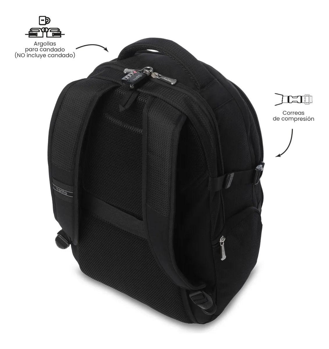Mochila Ejecutivo Porta Pc 16  Polixan 3.0 Negro Hombre-5