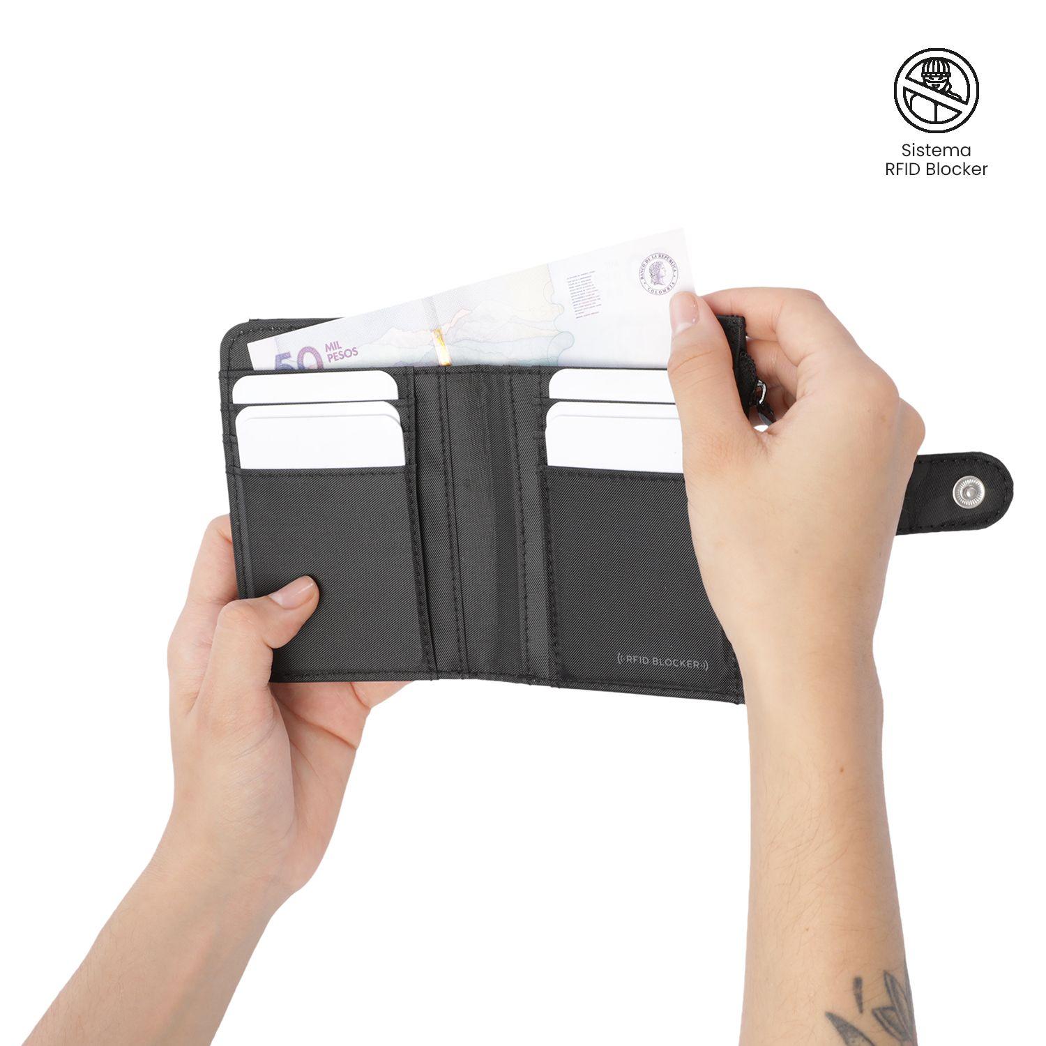 Billetera Mujer Texture Pequeña con RFID Blocker-2