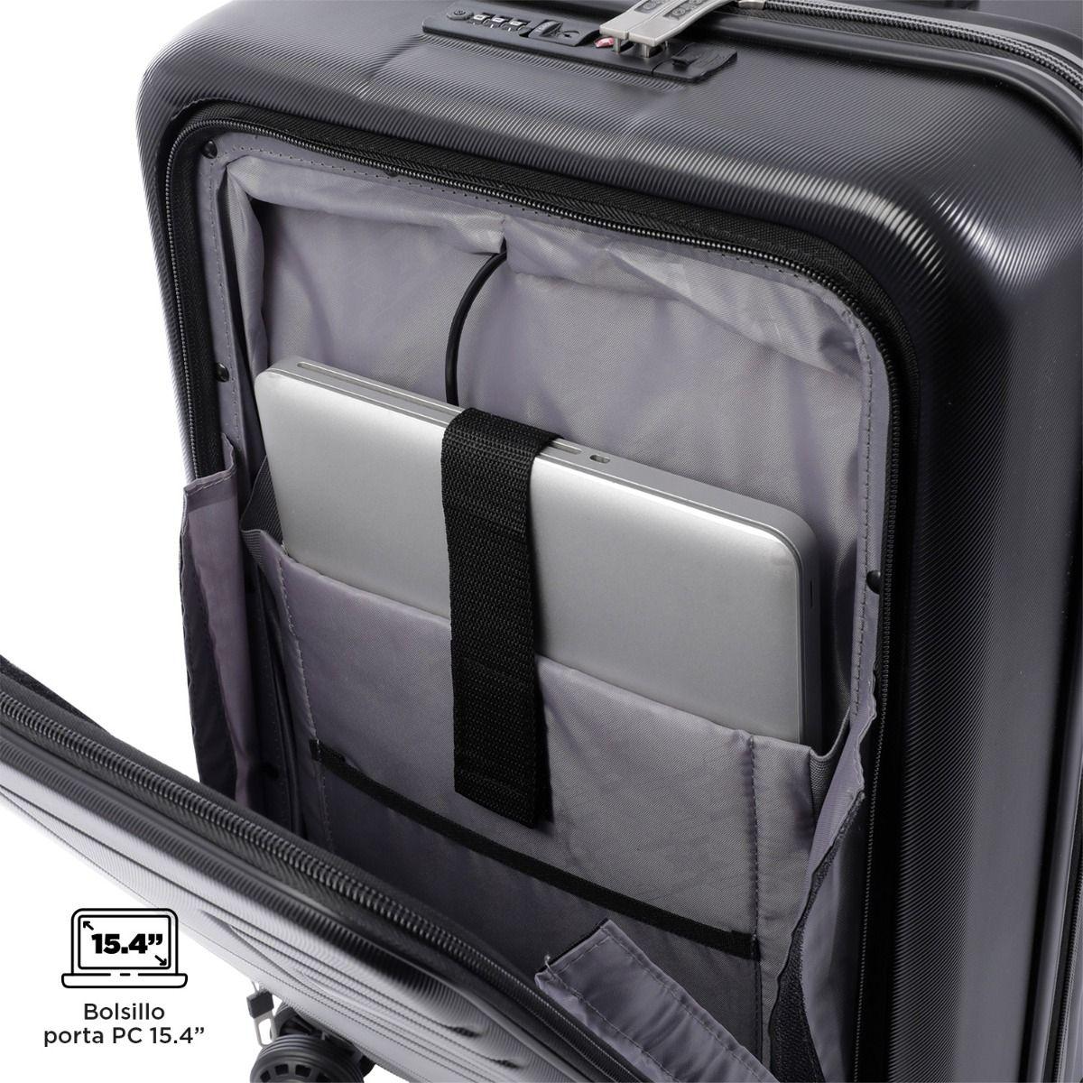 Totto Maleta Cabina Rigida USB Carry On 8 Ruedas 360 TAZ001 -5