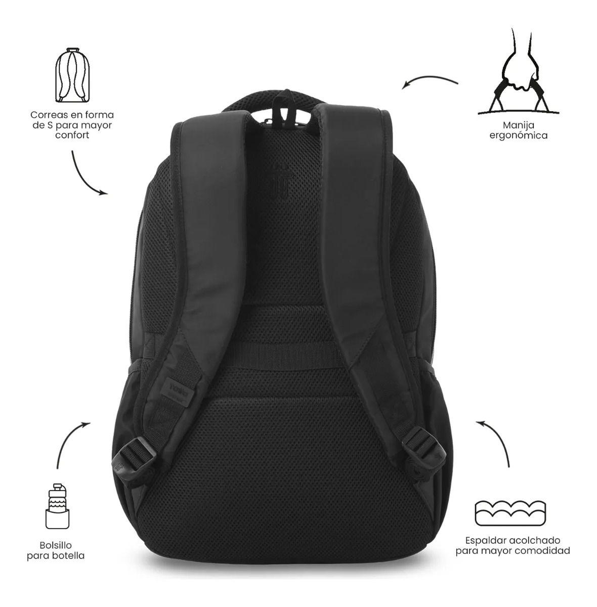 Mochila Universitario  Tracer 4 2.0 Porta Pc 14  Negro-3