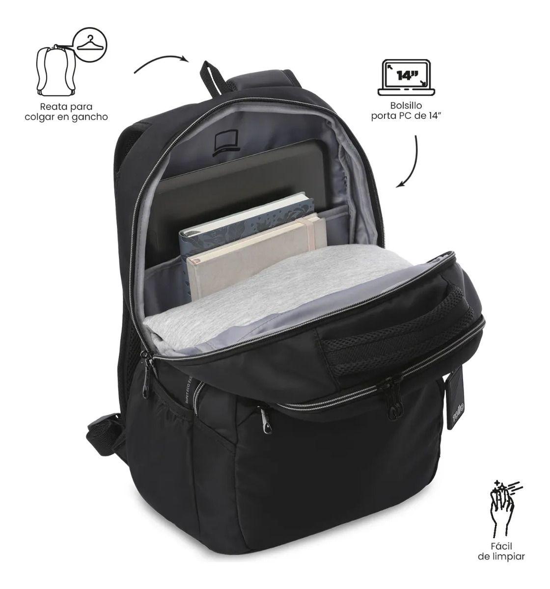 Mochila Universitario  Tracer 4 2.0 Porta Pc 14  Negro-4