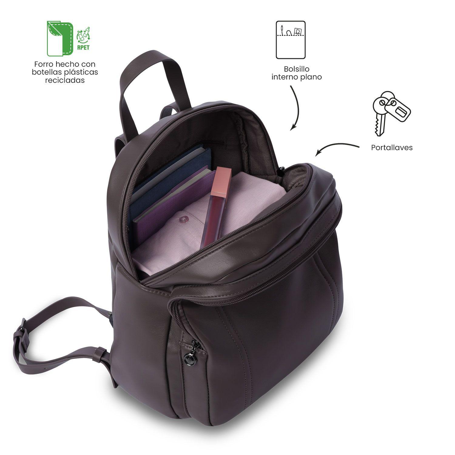 Mochila Universitaria Style 2 Café Mujer Totto-4