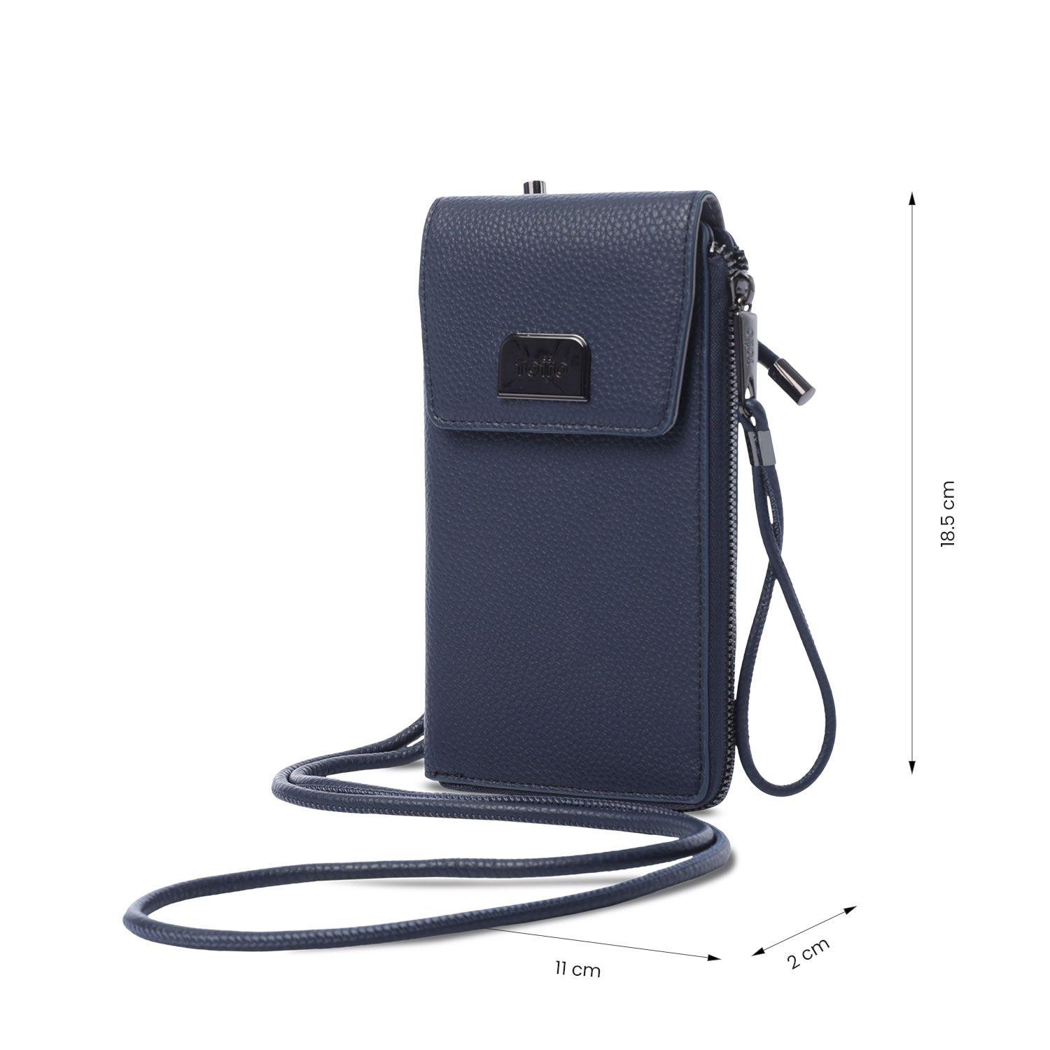 Portacelular Smooth Mujer con RFID Blocker Azul  Totto-2