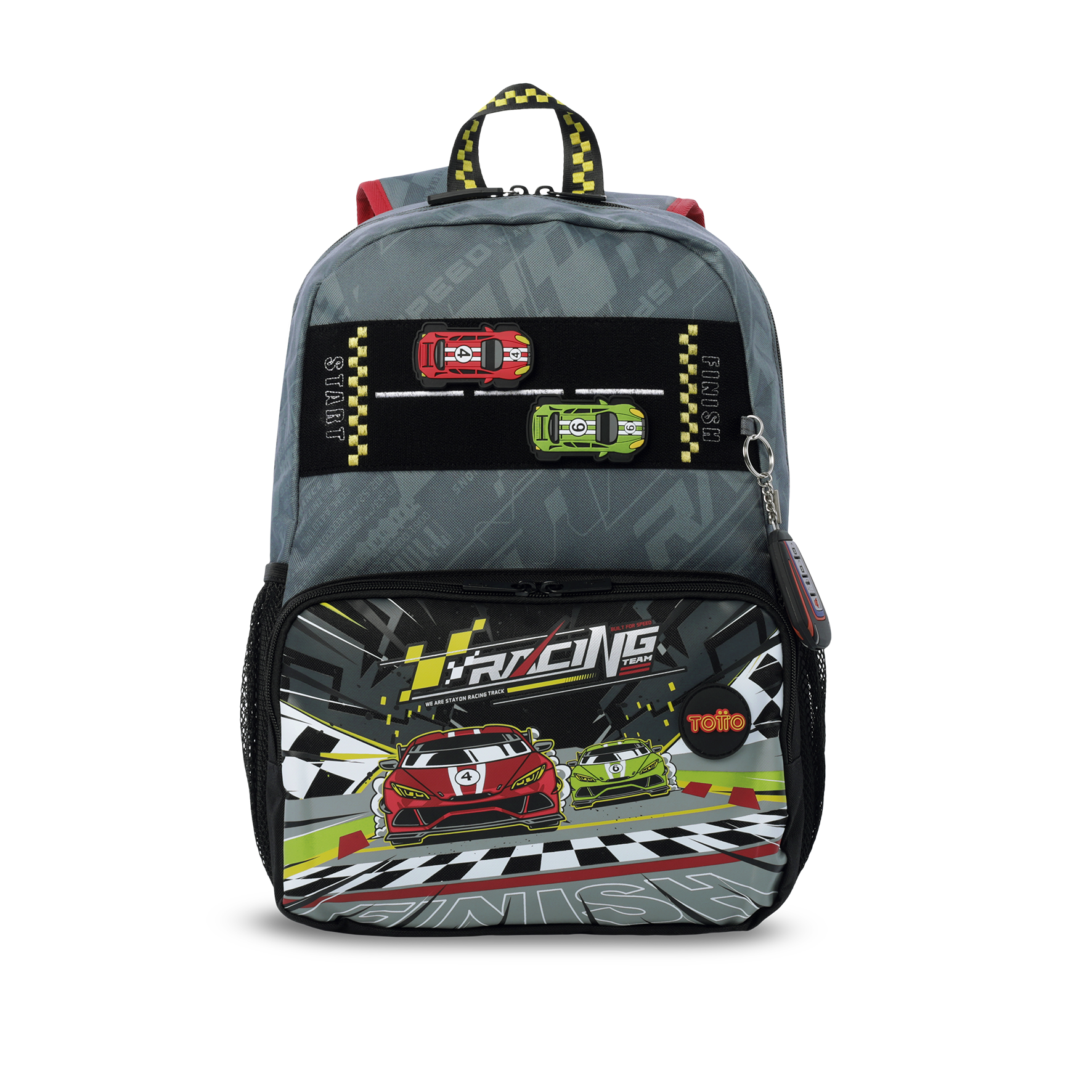 Pack Escolar Mochila Gris Mediana + Estuche Grand Prix Totto-1