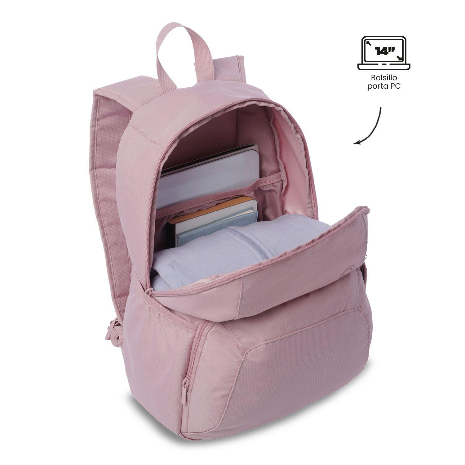 Mochila Universitario  Ometto 2.0 Porta PC 14" Rosado-4