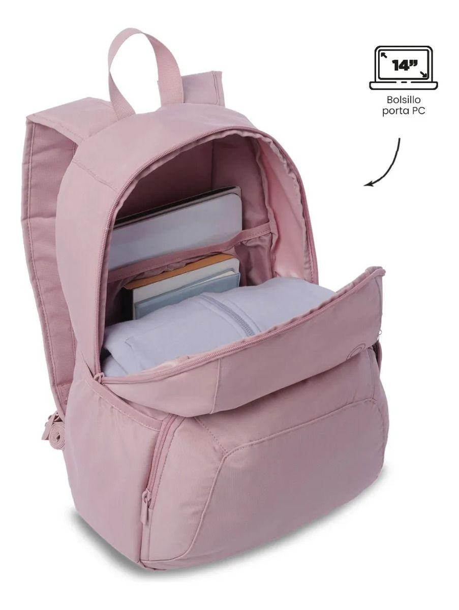 Mochila Universitario  Ometto 2.0 Porta Pc 14  Rosado-4