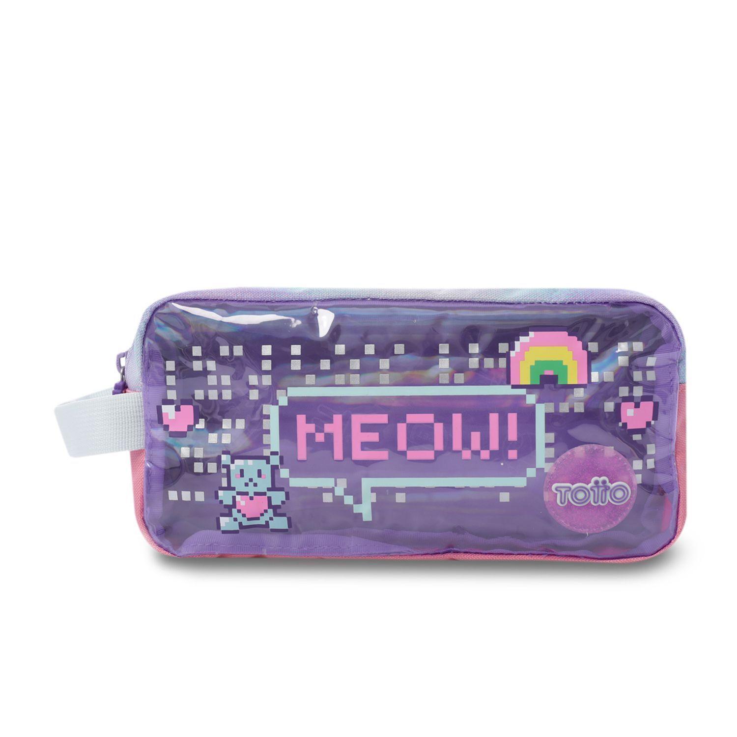 Pack Escolar Mochila Morado Grande + Lonchera + Estuche Andy Cat Totto-4