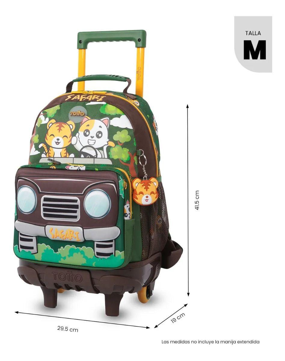 Combo Escolar Mochila Con Ruedas + Libro Colorear Safari-2