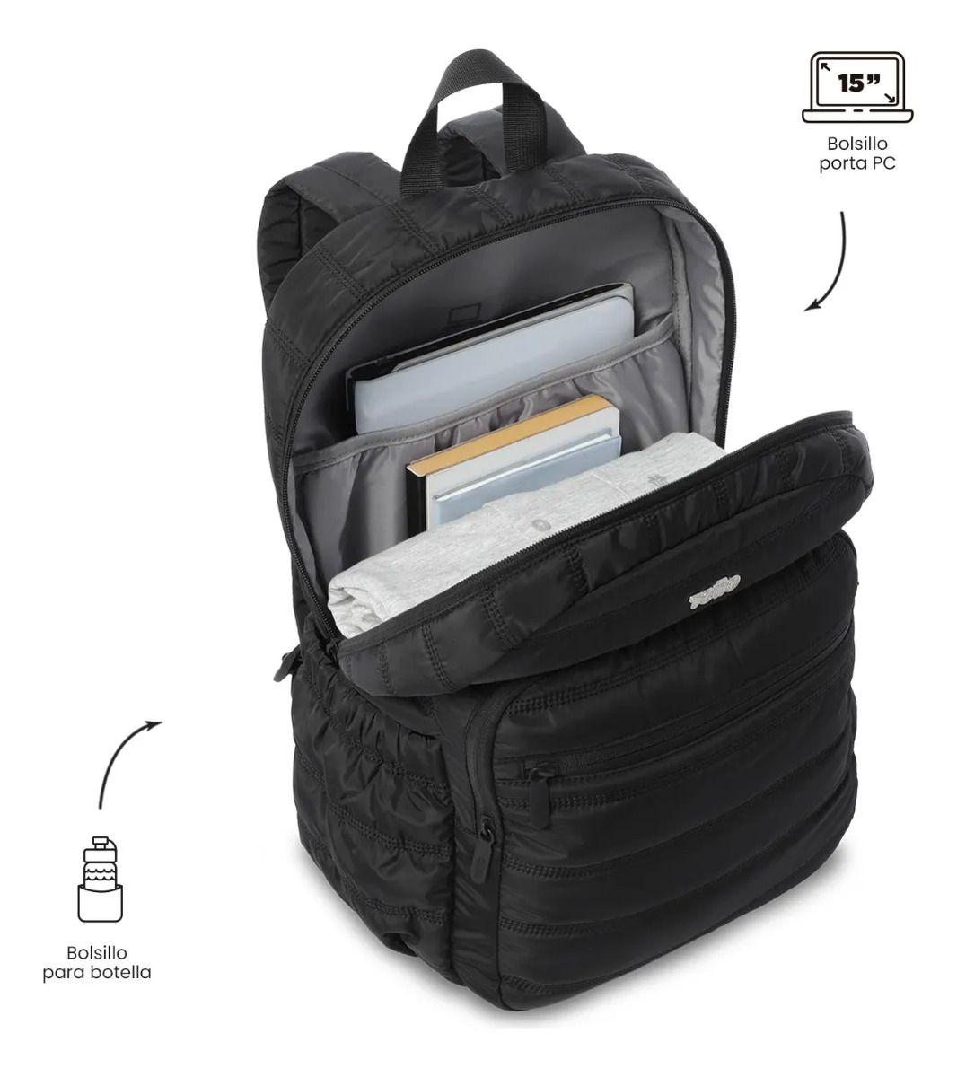 Mochila Universitario  Moxi Porta Pc 15  Negro-4