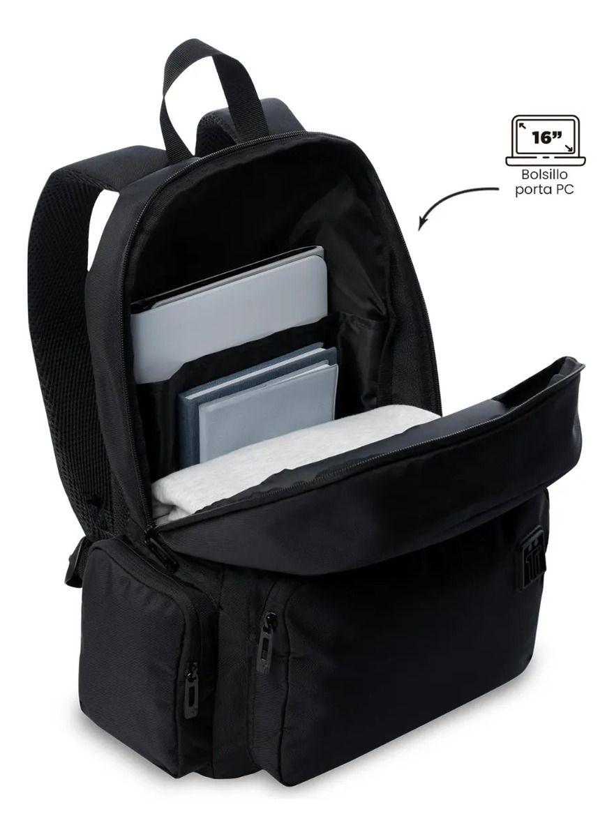 Mochila Universitario Kobe Porta Pc 16  Negro Unisex-4