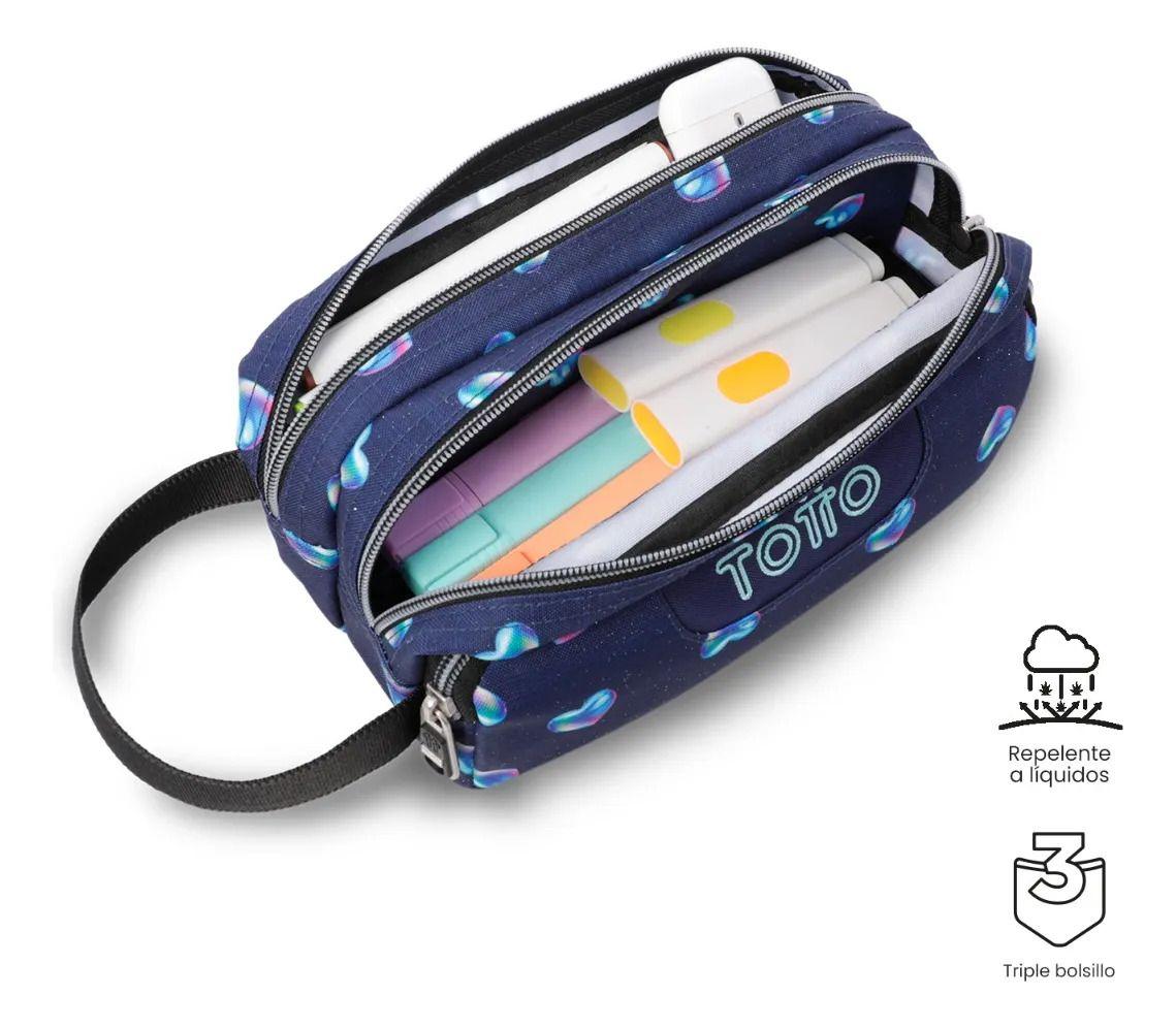 Estuche Multiuso Agapec Glitter Grande Azul Mujer-3