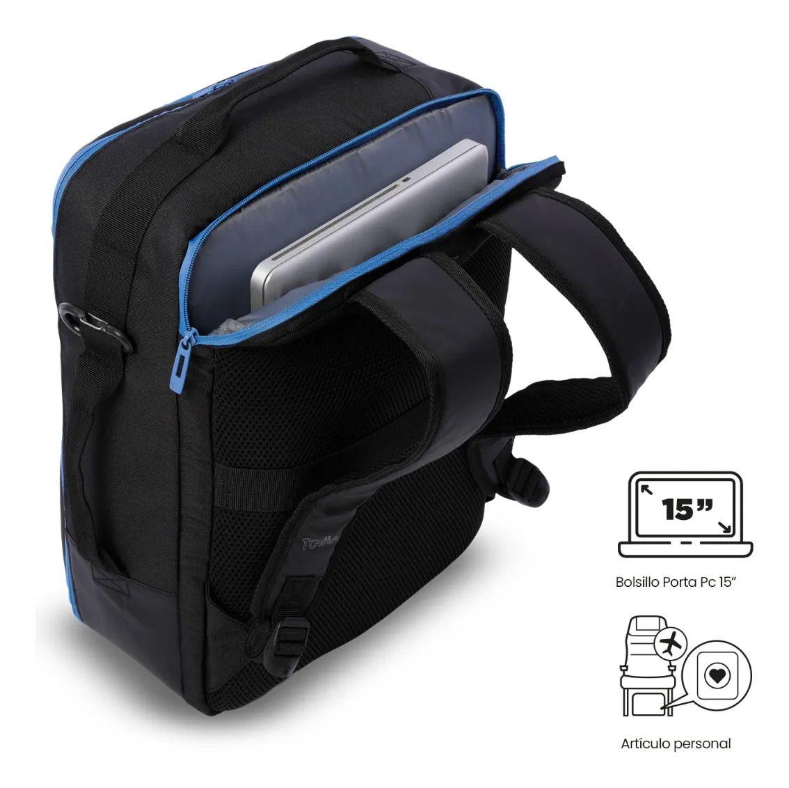 Mochila De Viaje Pequeño Trama Negro-4