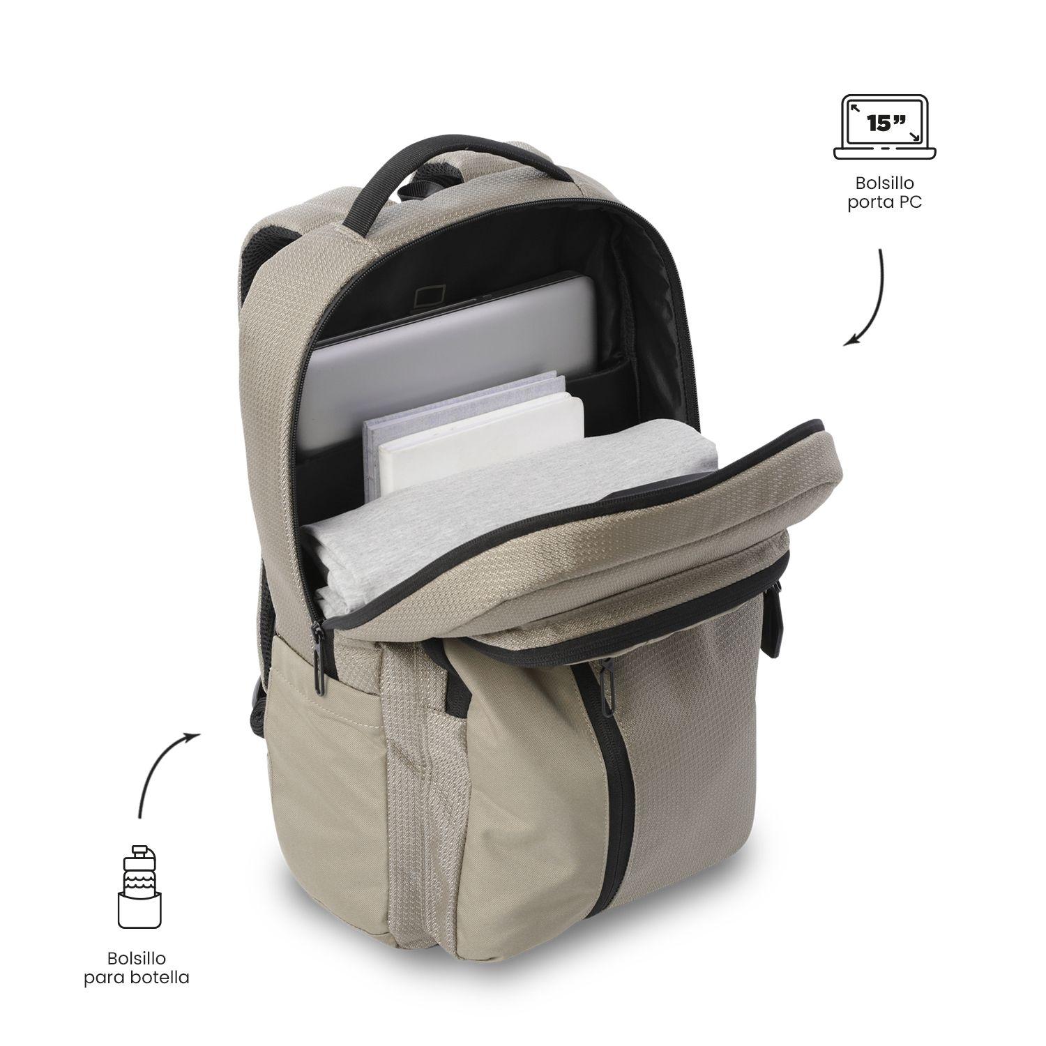 Mochila Ejecutivo Porta PC 15" Drift Café Hombre-4