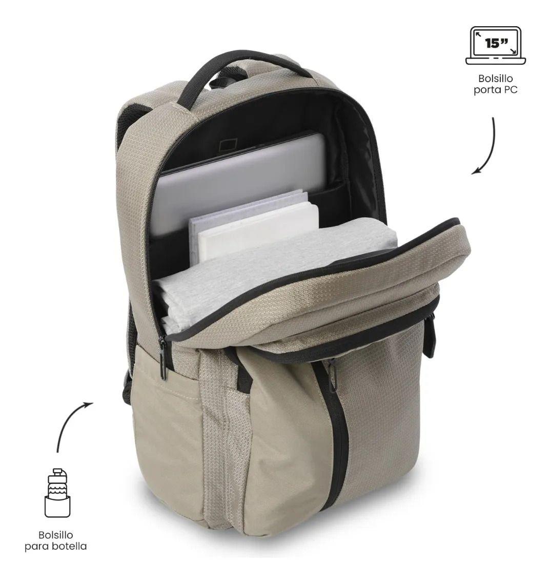 Mochila Ejecutivo Porta Pc 15  Drift Café Hombre-4