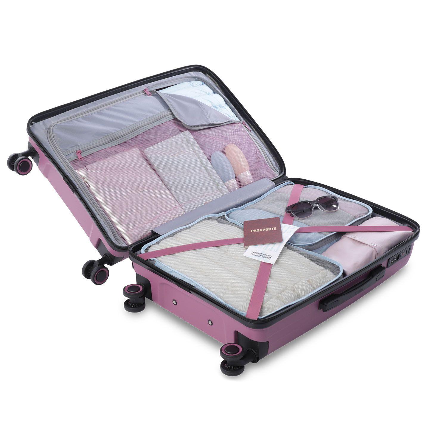 Maleta de Viaje Mediana 360 Wave 2.0 Rosada Totto-3