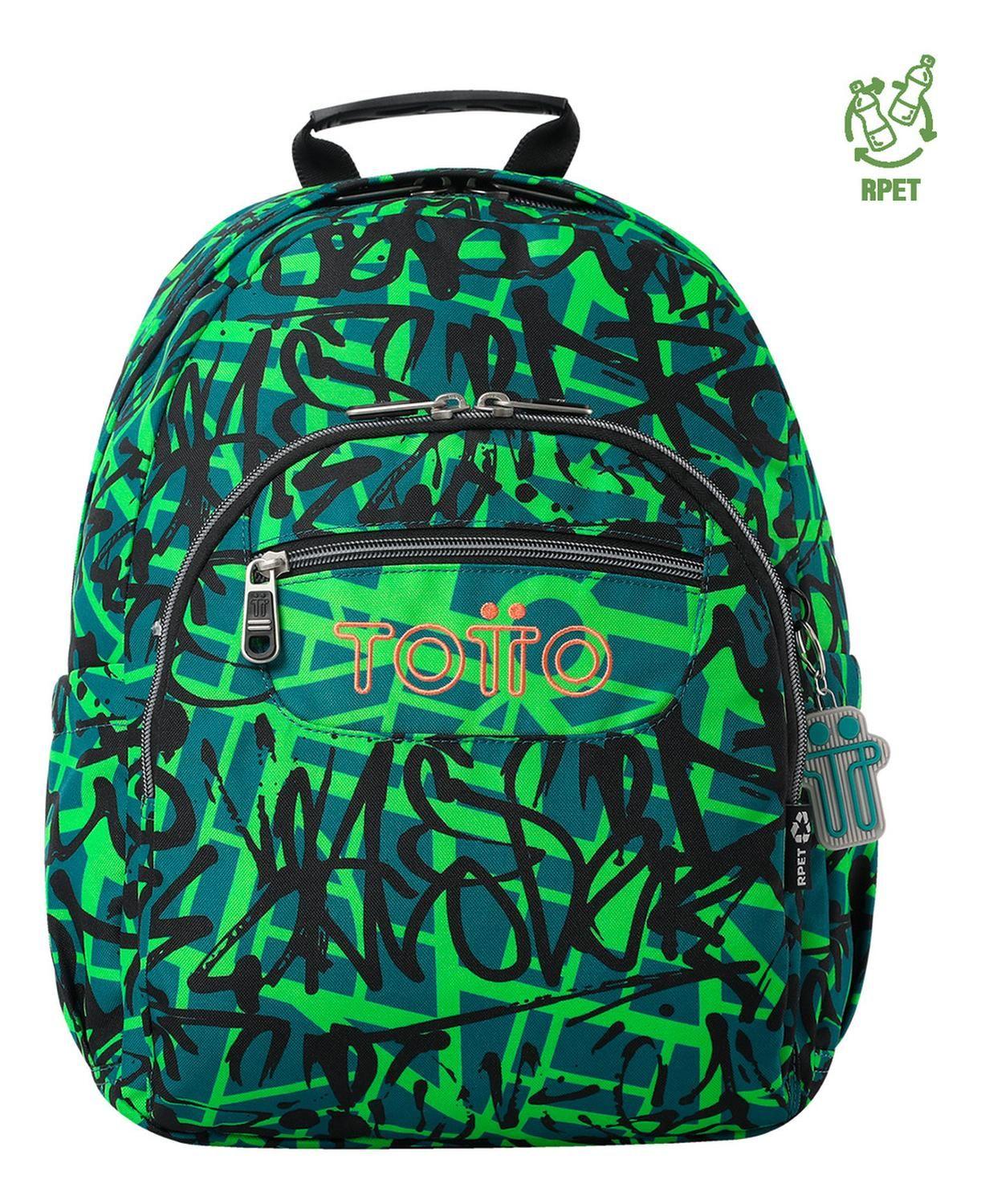 Mochila Escolar Totto Gommas Rpet Verde Linet-0