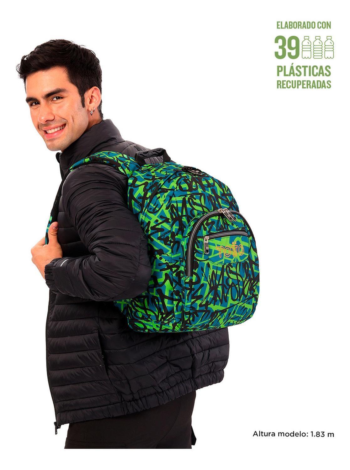Mochila Escolar Totto Gommas Rpet Verde Linet-1
