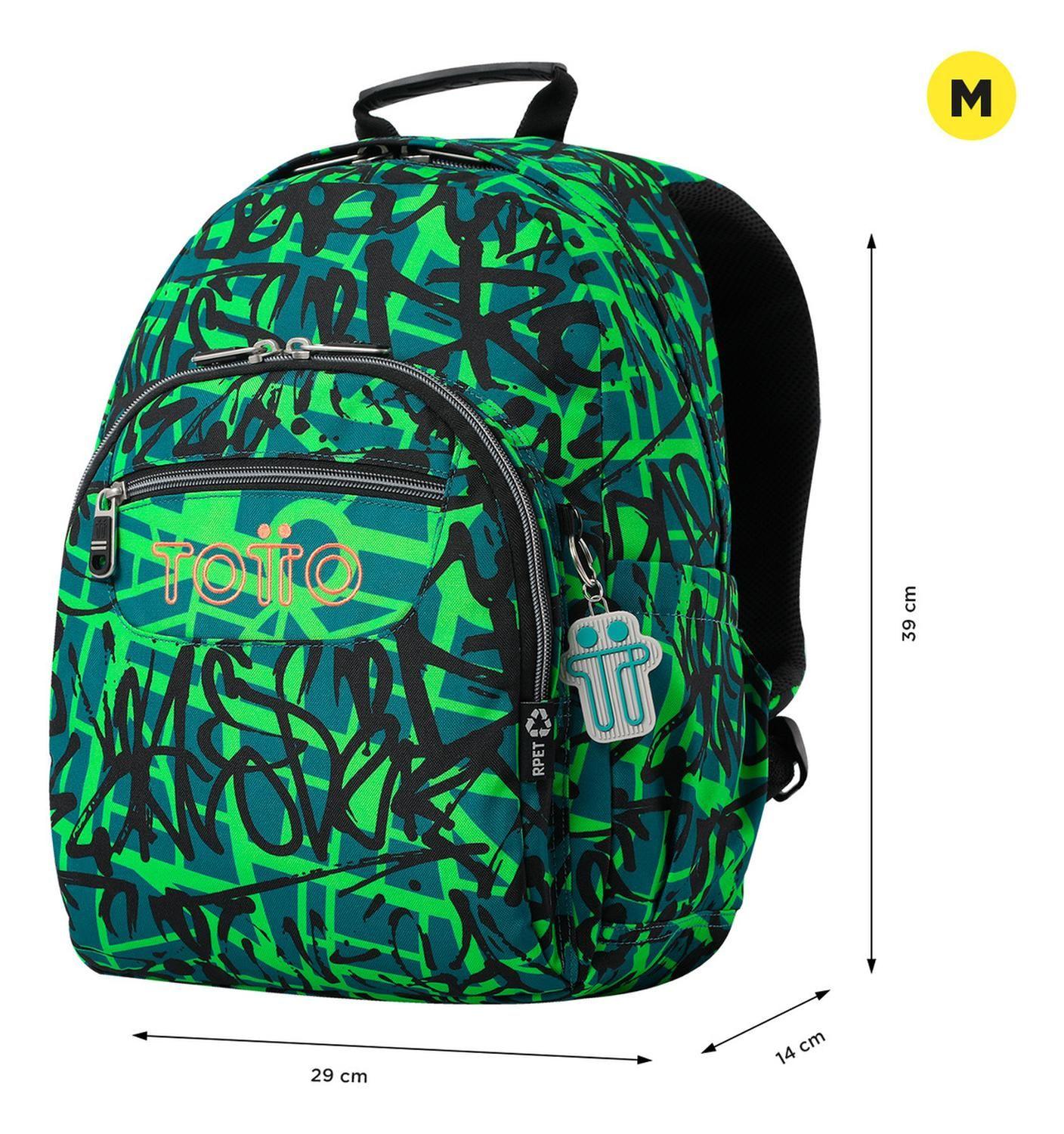 Mochila Escolar Totto Gommas Rpet Verde Linet-2