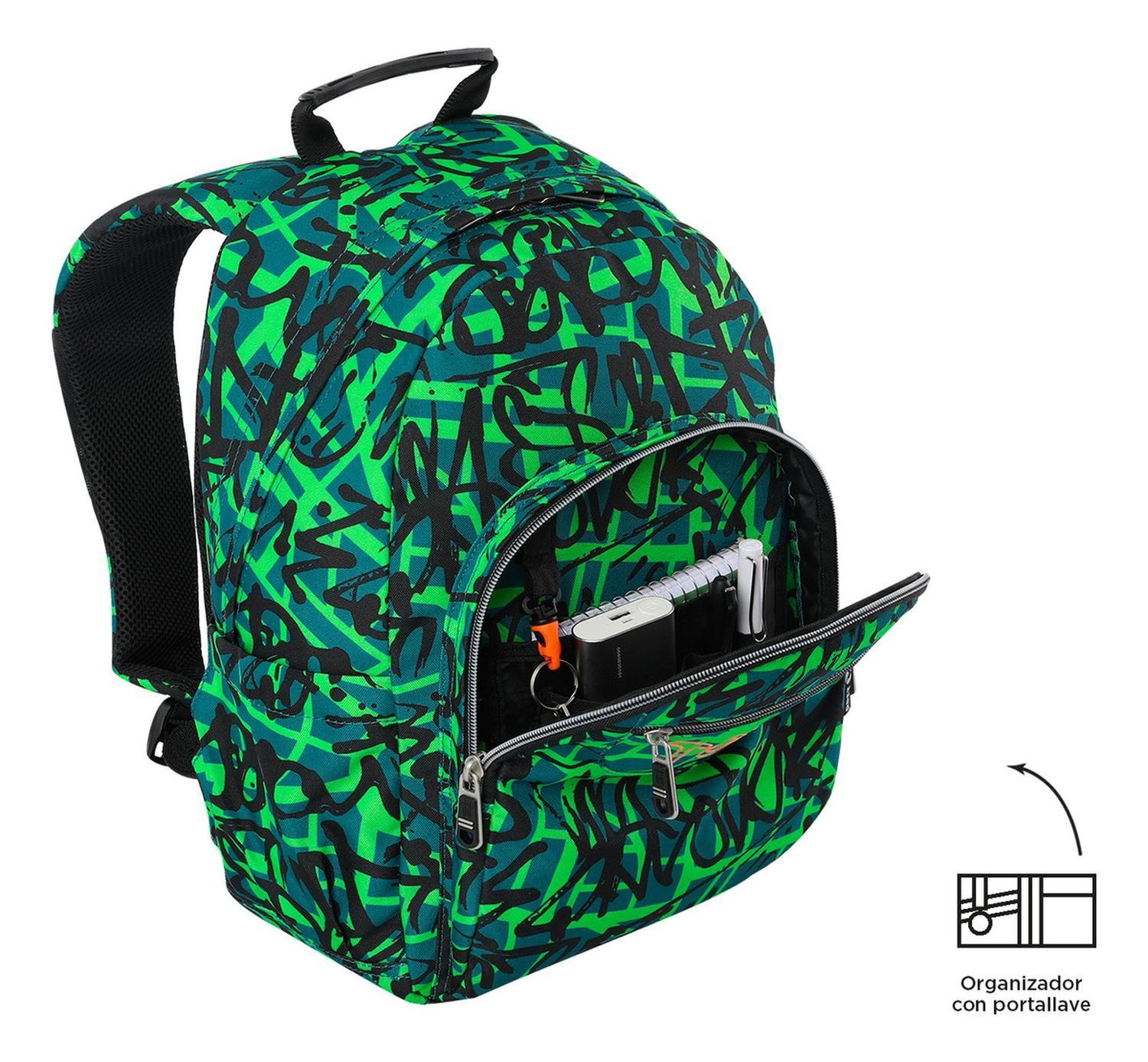 Mochila Escolar Totto Gommas Rpet Verde Linet-5