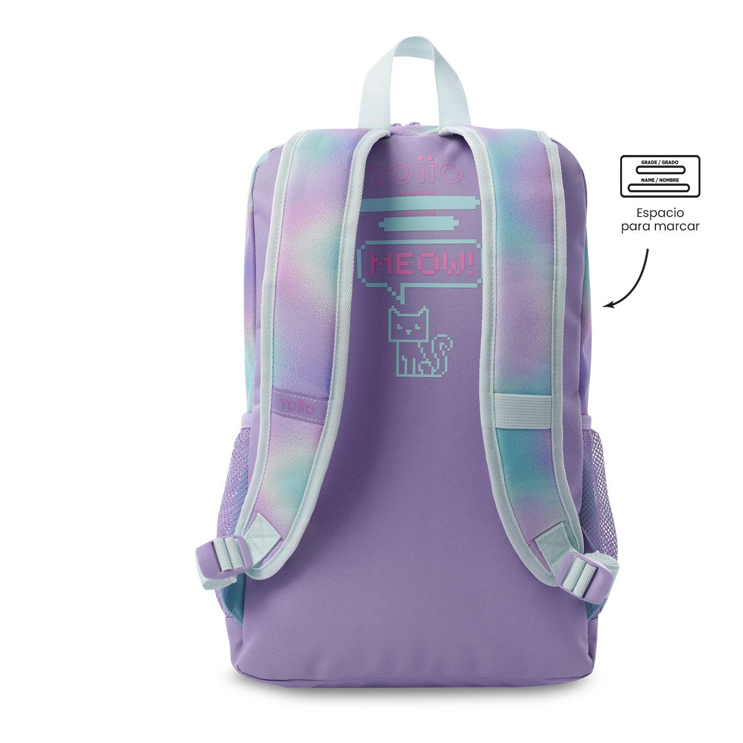 Mochila Niña Andy Cat Grande Morada Totto-3