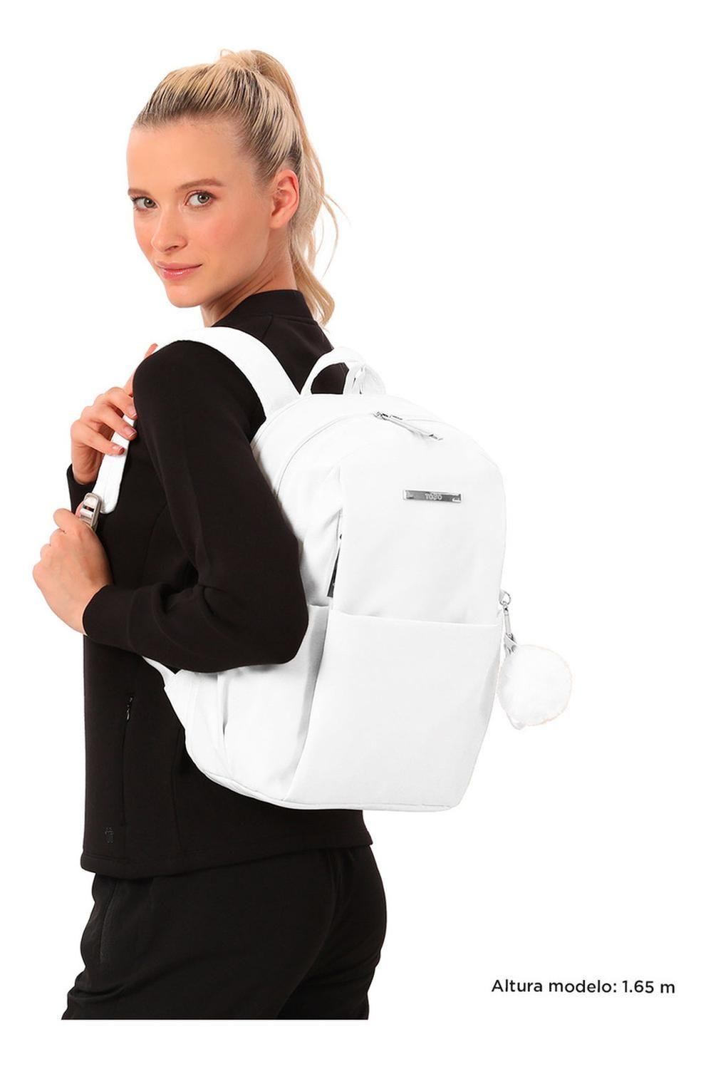 Mochila Ejecutiva Mujer Totto Adelaide 1 2.0 Bright White-1